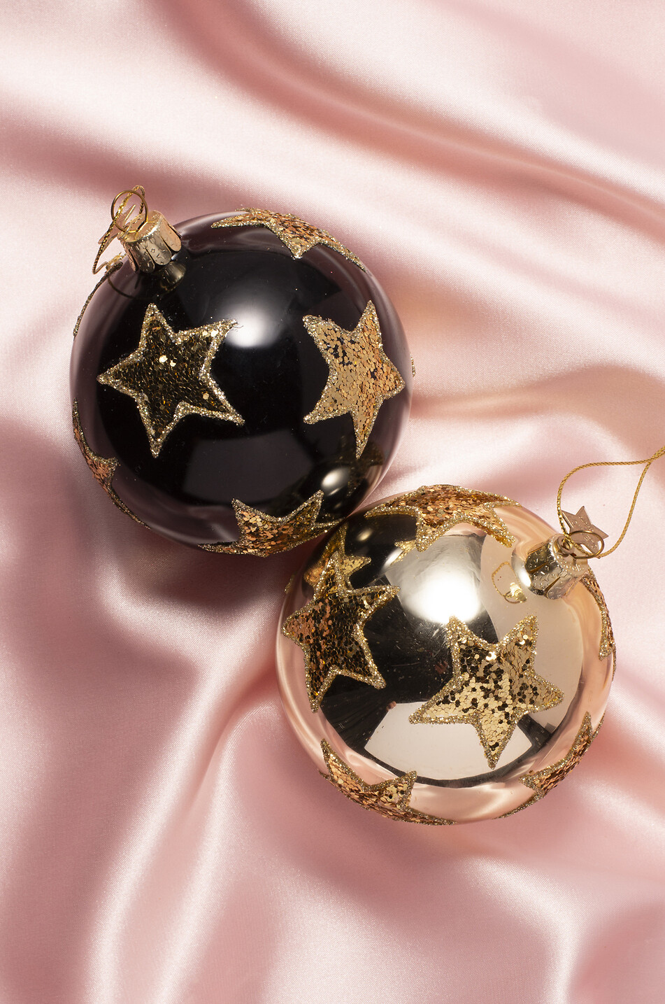 VONDELS Boule de Noël en verre doré avec étoiles pailletées Maison DORE 3
