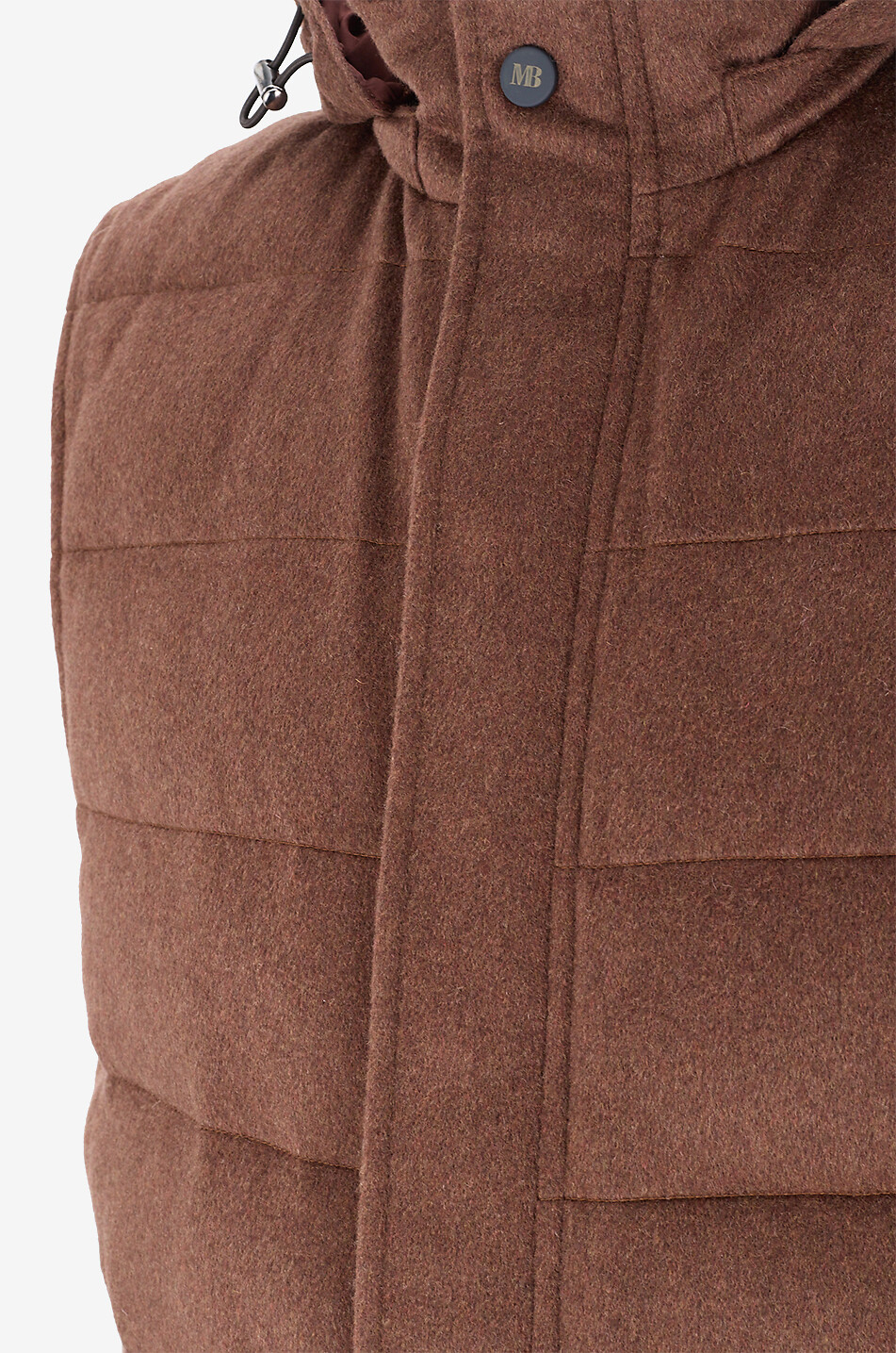 MAURIZIO BALDASSARI Cashmere hooded sleeveless down jacket Men DARK BROWN 3