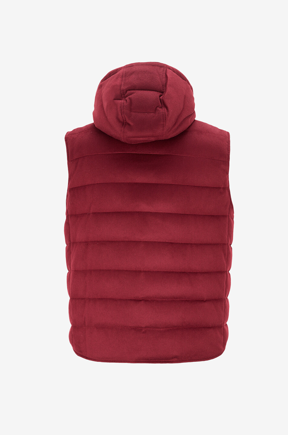 MAURIZIO BALDASSARI Cashmere hooded sleeveless down jacket Men DARK RED 2