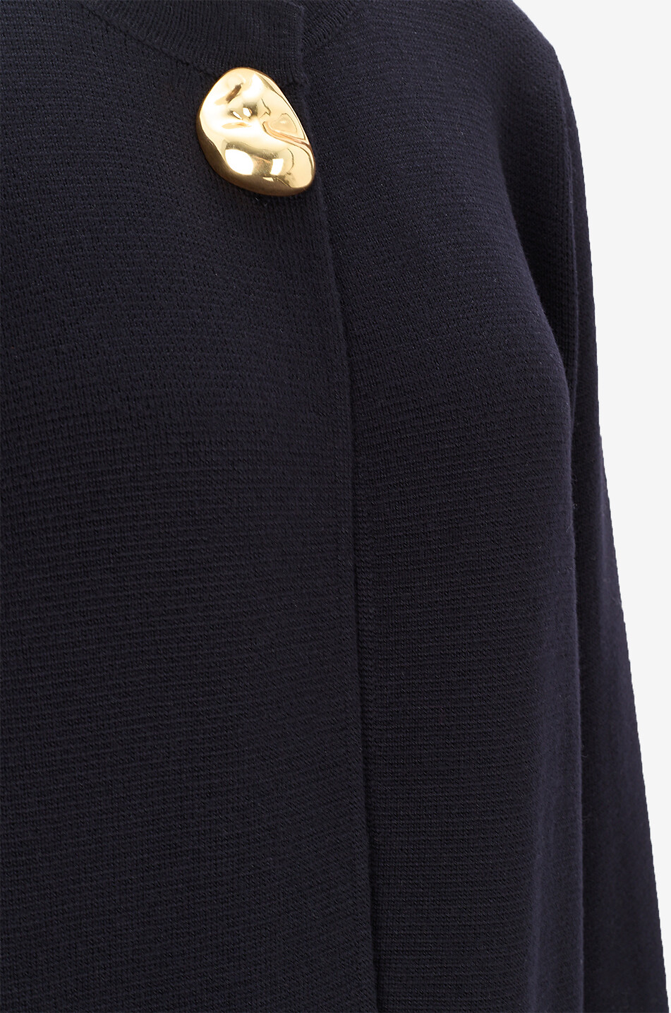 FABIANA FILIPPI Manteau mi-long en maille Punto Milano Pepita Femme BLEU FONCE 3