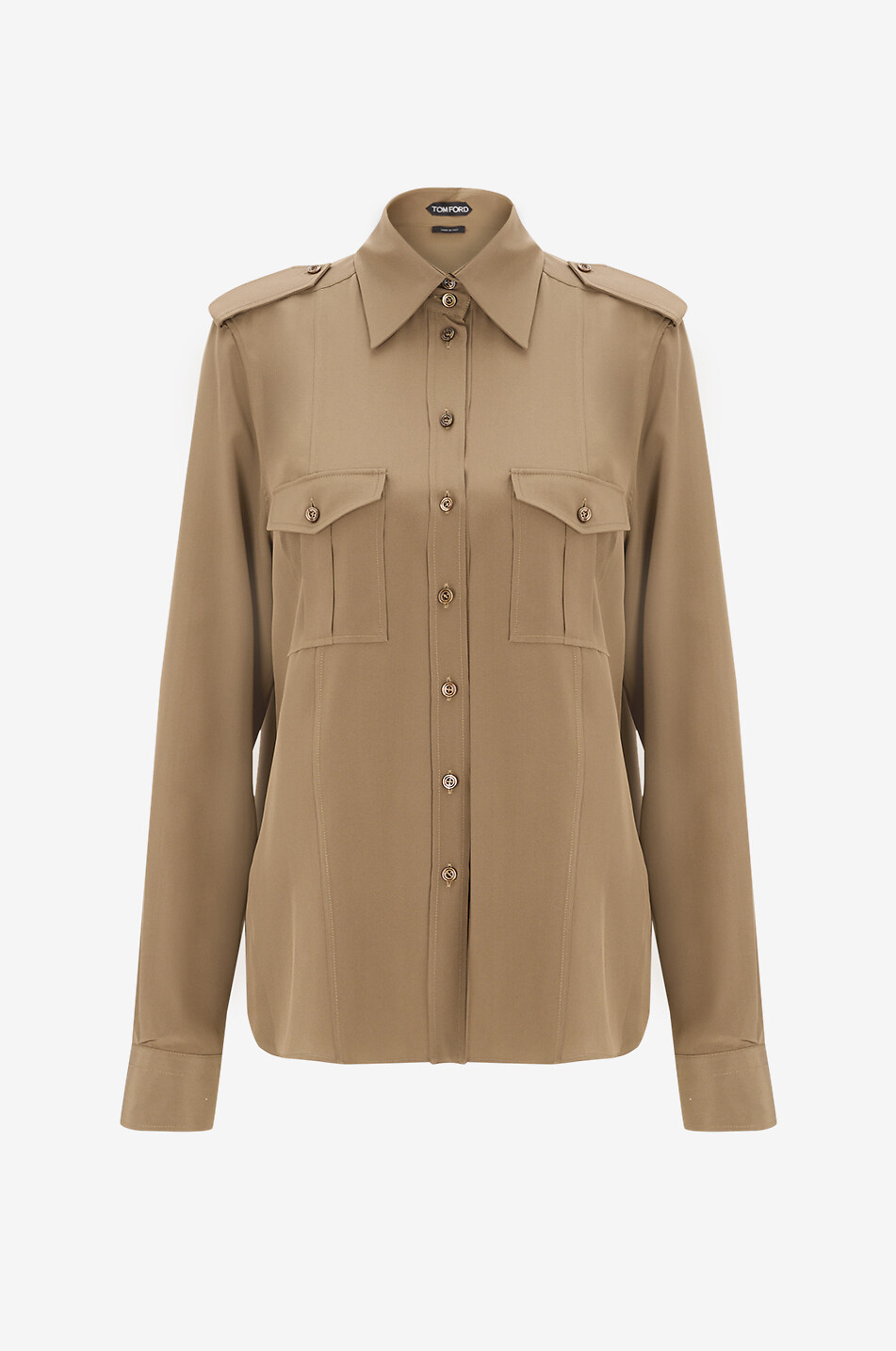 Chemise en soie fluide Military