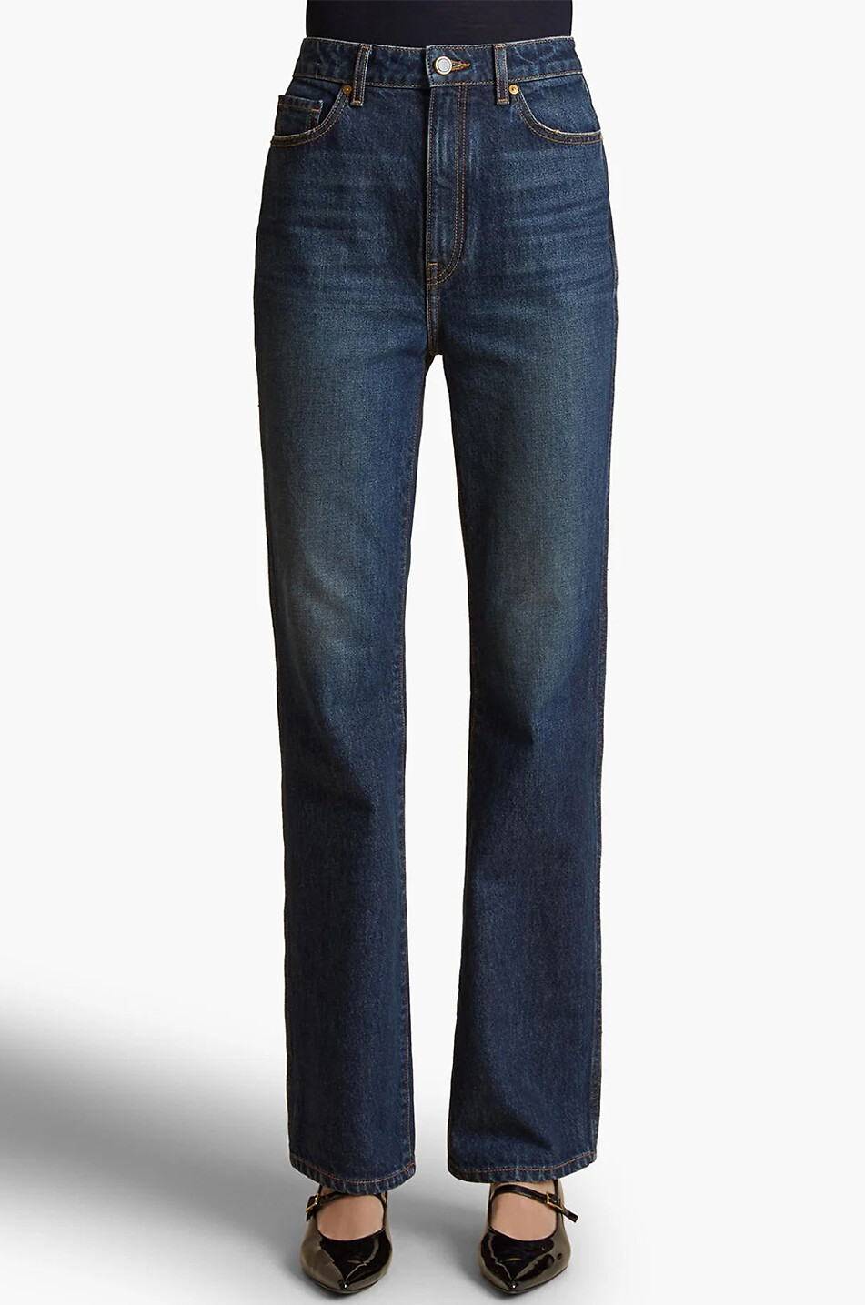 KHAITE Gerade Slim-Fit-Jeans mit hoher Taille Danielle Lansing Damen BLAU 6