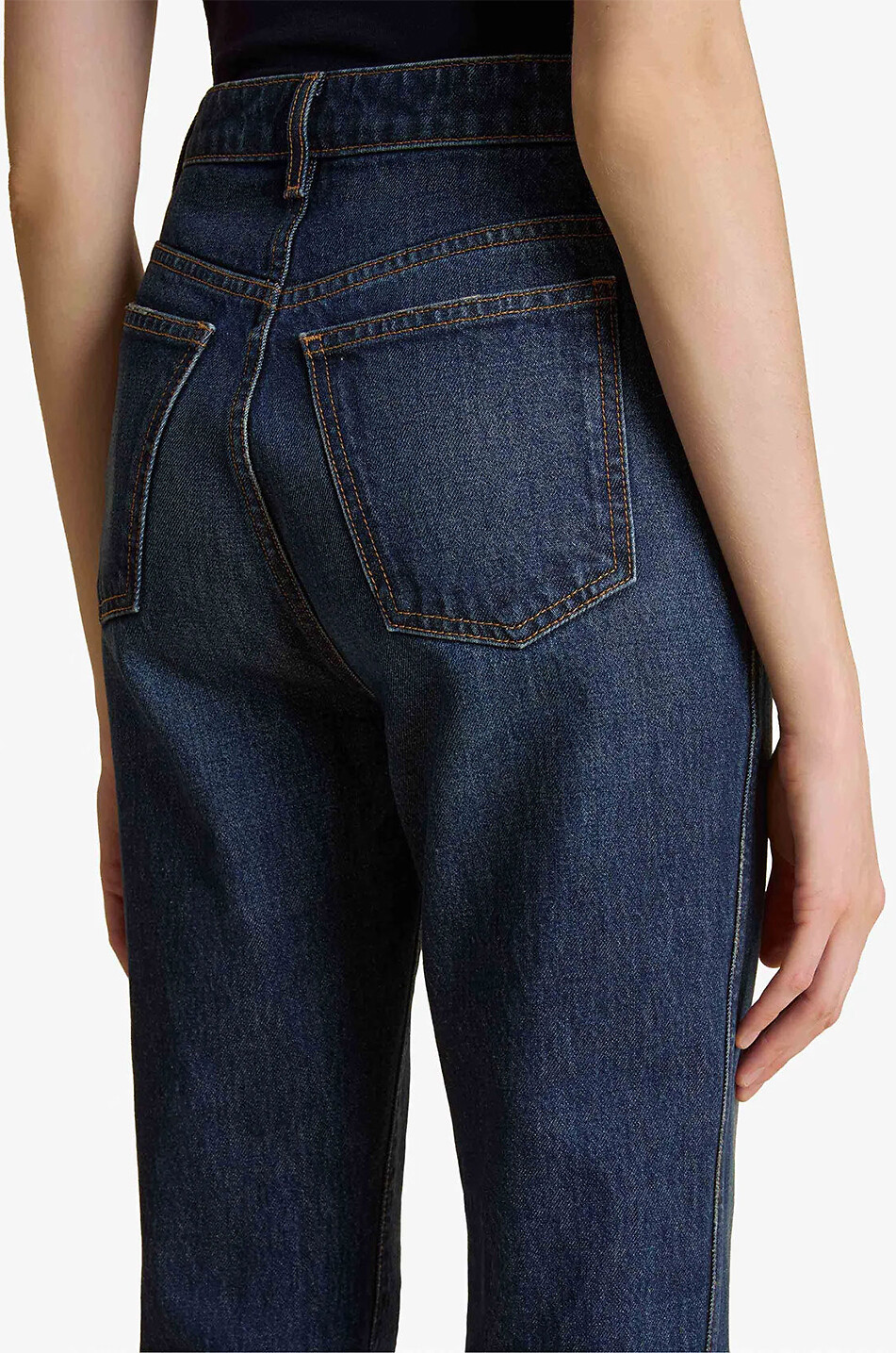 KHAITE Gerade Slim-Fit-Jeans mit hoher Taille Danielle Lansing Damen BLAU 4