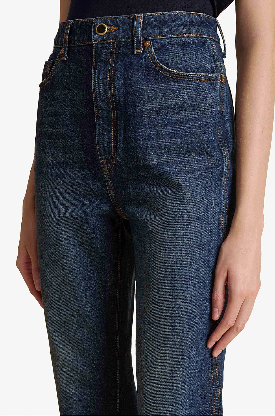 KHAITE Gerade Slim-Fit-Jeans mit hoher Taille Danielle Lansing Damen BLAU 5