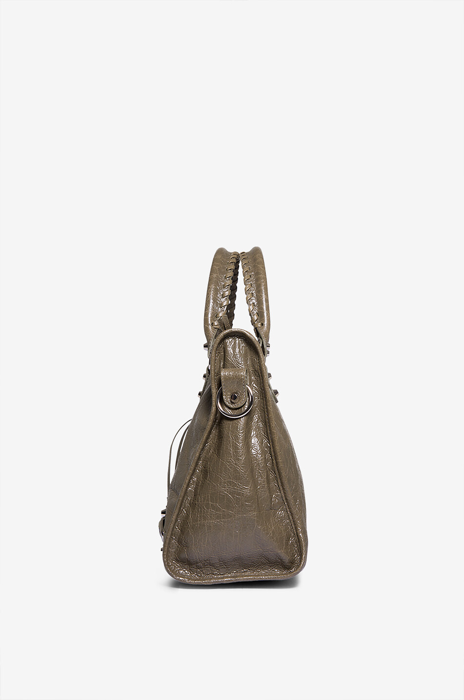 BALENCIAGA Sac à main en cuir arena Le City M Femme KAKI 4