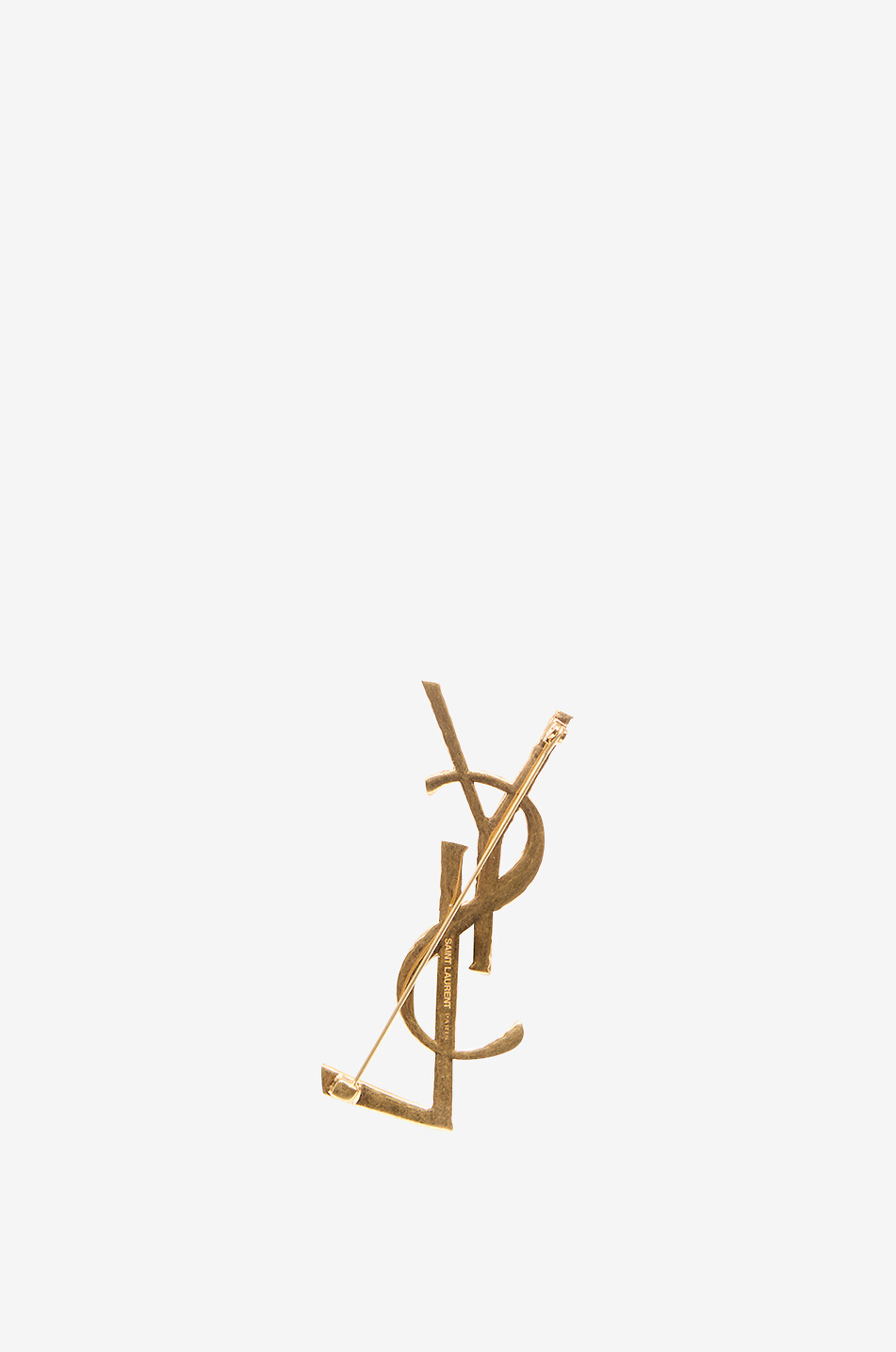 SAINT LAURENT PARIS Goldene Brosche YSL Tigrée Damen GOLDEN 2