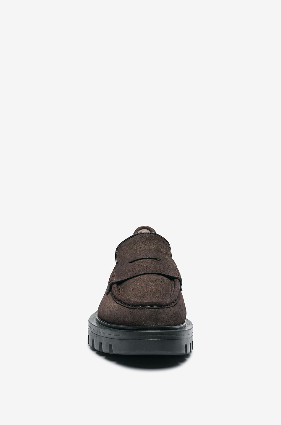 SANTONI Lug sole suede loafers Women DARK BROWN 3