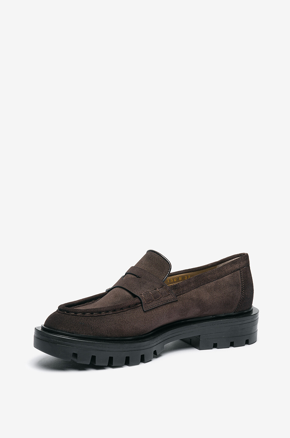 SANTONI Lug sole suede loafers Women DARK BROWN 4