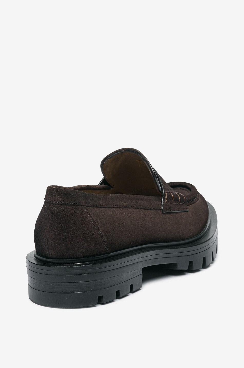 SANTONI Lug sole suede loafers Women DARK BROWN 8