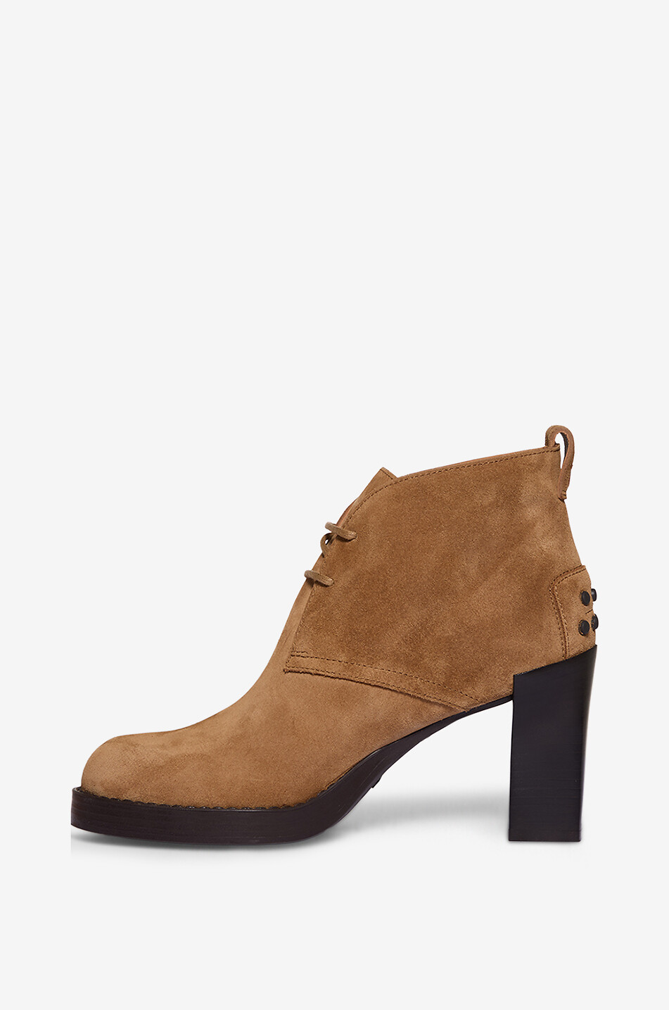 TOD'S Bottines à lacets et talon en daim Gommino 80 Femme MARRON MOYEN 3
