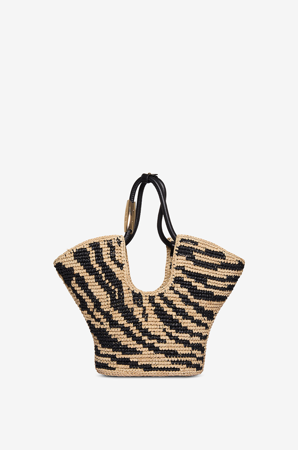 Bast-Shopper mit Zebramotiv Goldentime Small