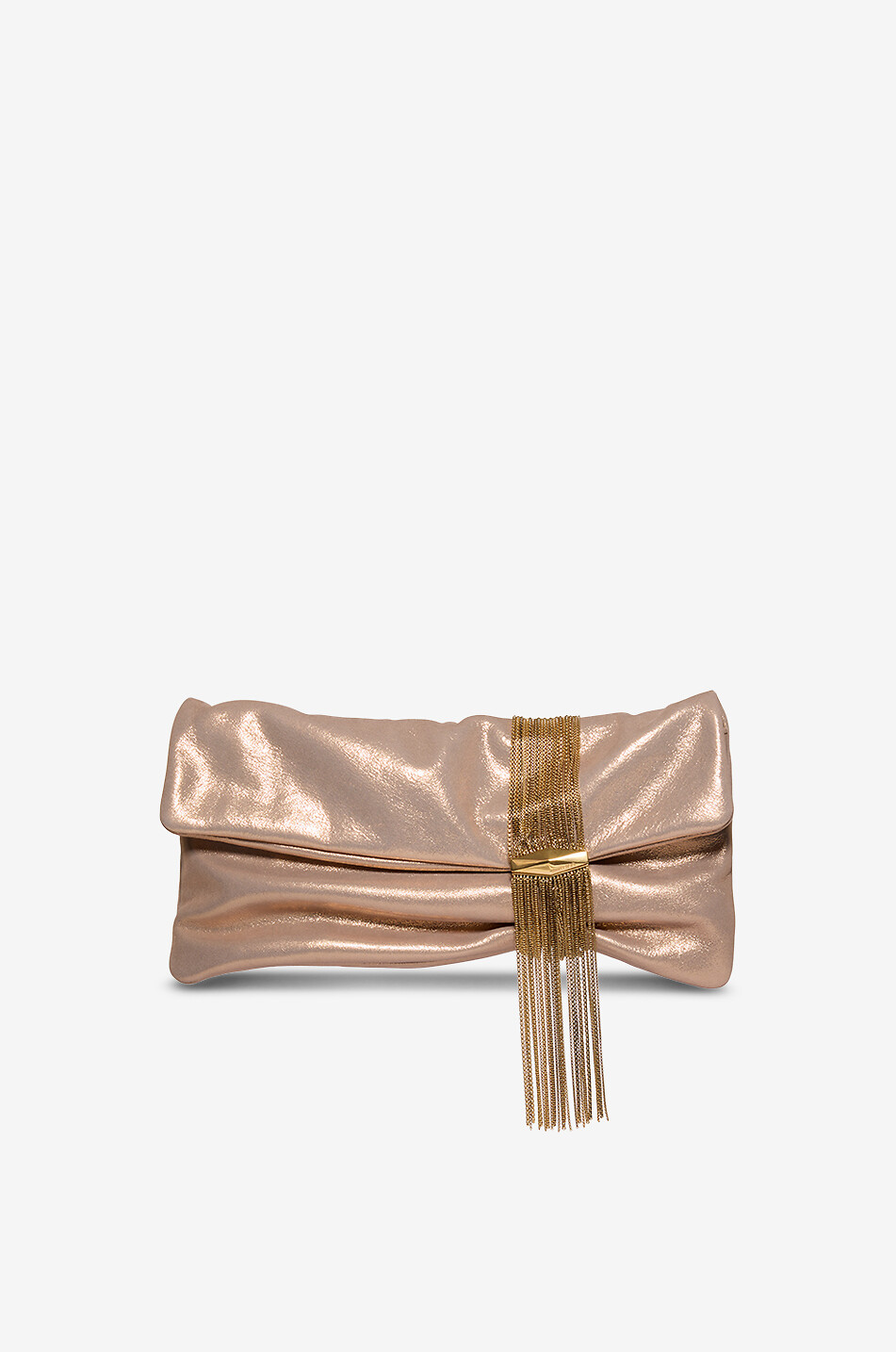 Pochette en daim métallisé Zandra