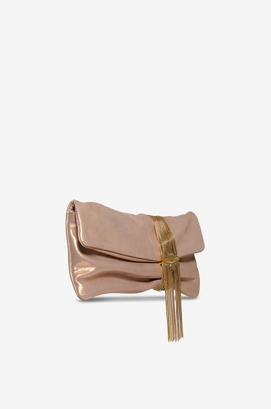 JIMMY CHOO Pochette en daim métallisé Zandra Femme DORE 2