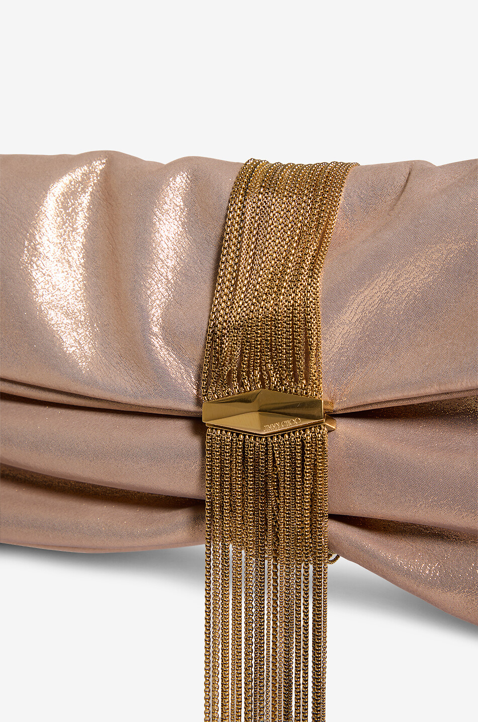 JIMMY CHOO Pochette en daim métallisé Zandra Femme DORE 5