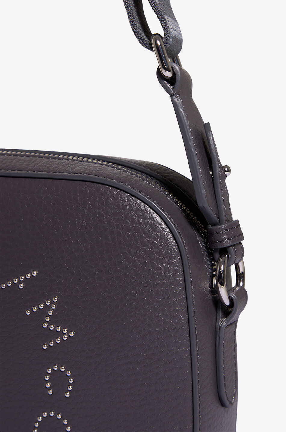 STELLA McCARTNEY Logo Camera grained vegan leather shoulder bag Women DARK GREY 5