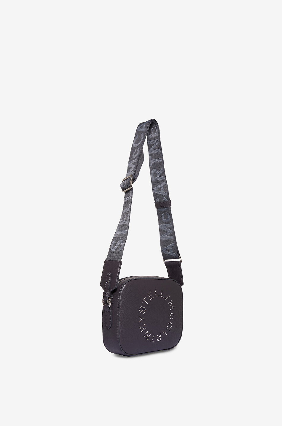 STELLA McCARTNEY Logo Camera grained vegan leather shoulder bag Women DARK GREY 2