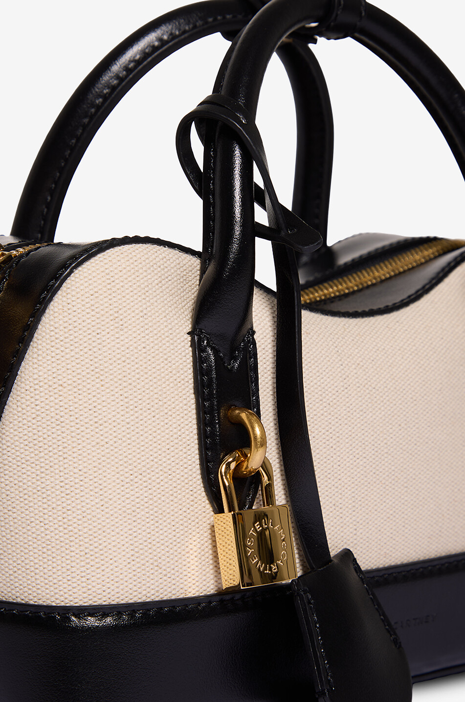 STELLA McCARTNEY Ryder Small canvas and faux leather shoulder bag Women EGGSHELL 6