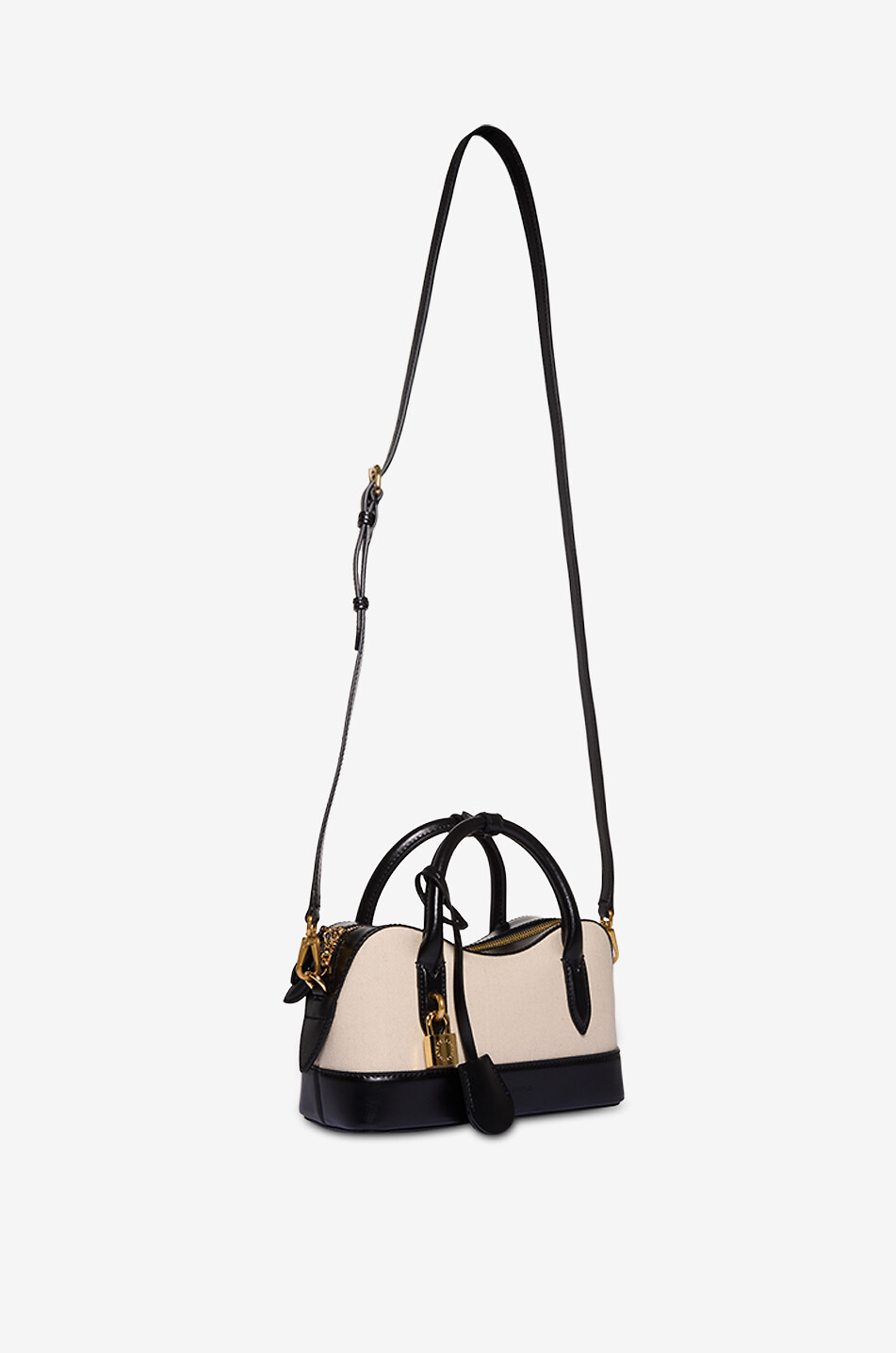 STELLA McCARTNEY Ryder Small canvas and faux leather shoulder bag Women EGGSHELL 5