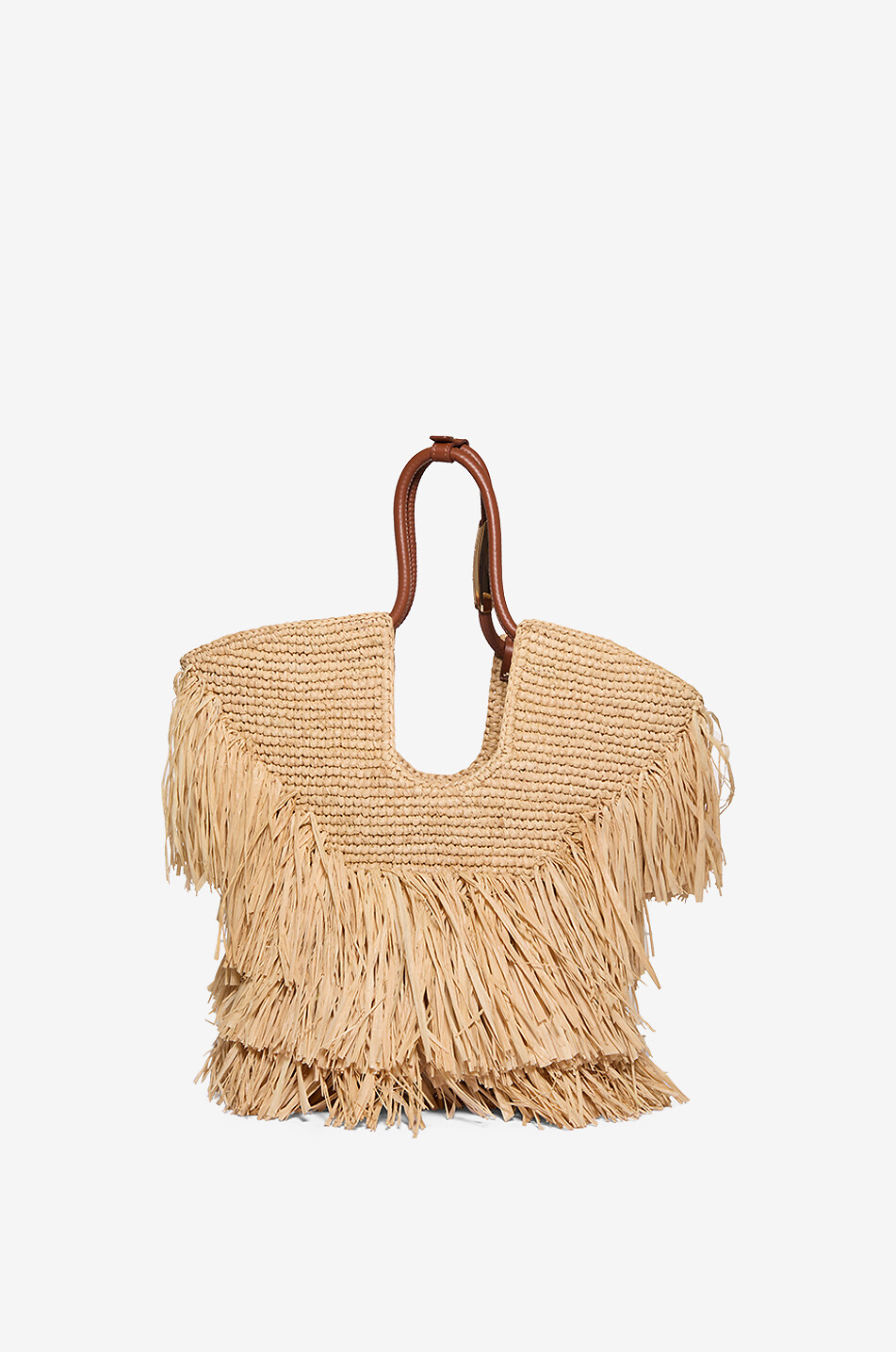 ZIMMERMANN Goldentime Small fringe raffia tote bag Women BEIGE 3