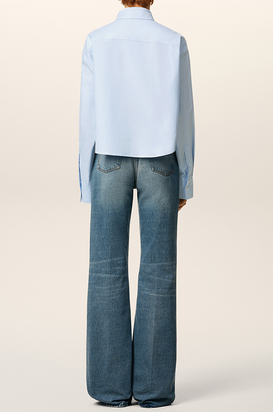 AMI Ami de Cœur boxy poplin shirt with button-down collar Women LIGHT BLUE 3