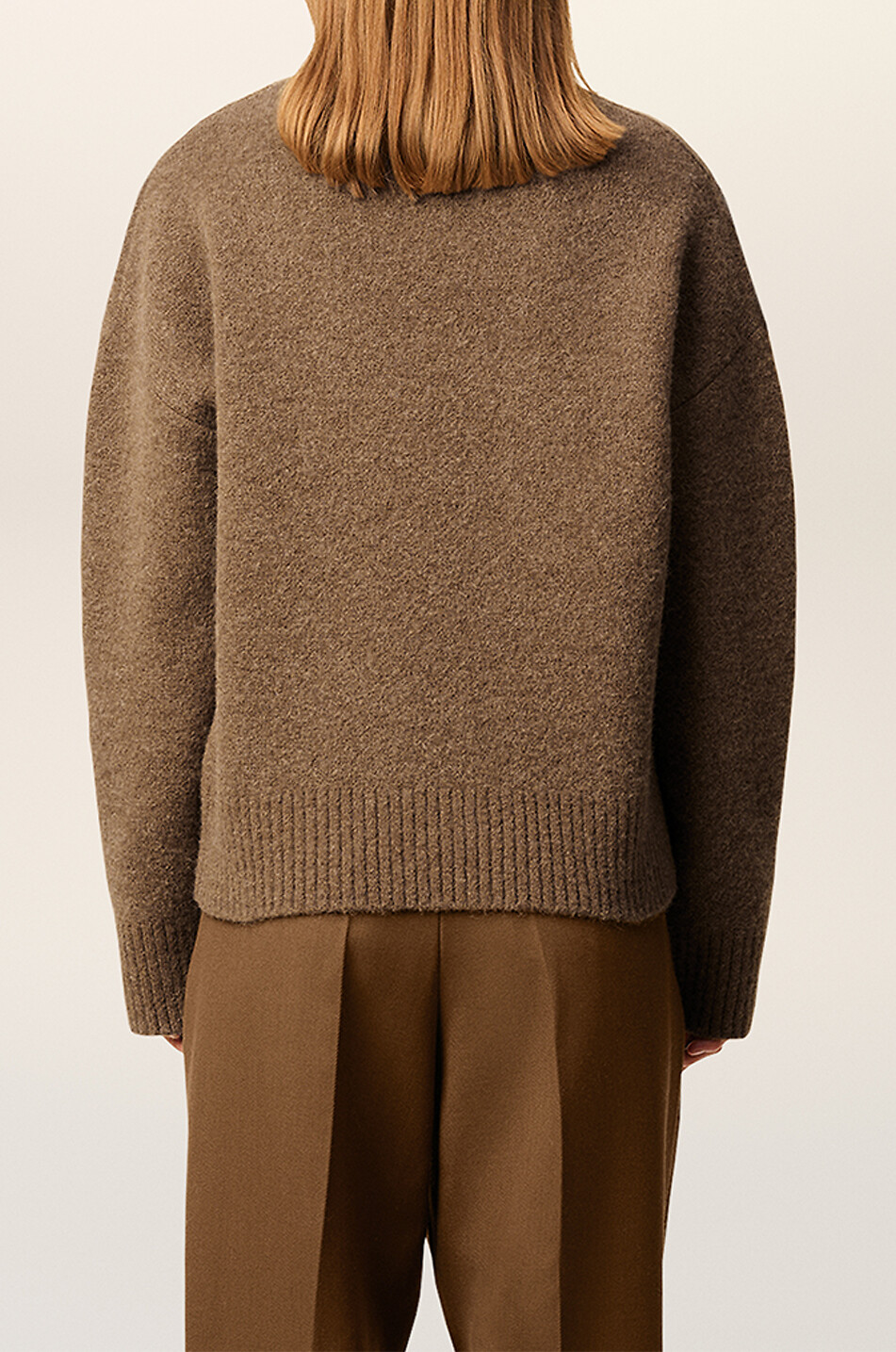 AMI Nuage alpaca knit crewneck jumper Women BROWN 3