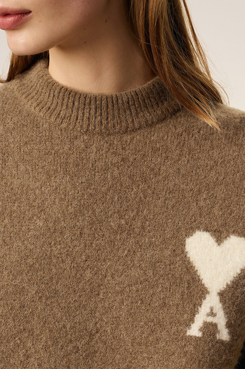 AMI Nuage alpaca knit crewneck jumper Women BROWN 5