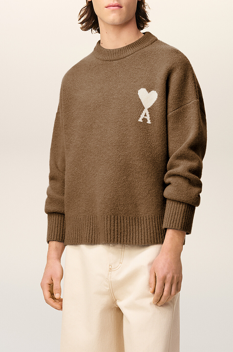 AMI Nuage alpaca knit crewneck jumper Women BROWN 7