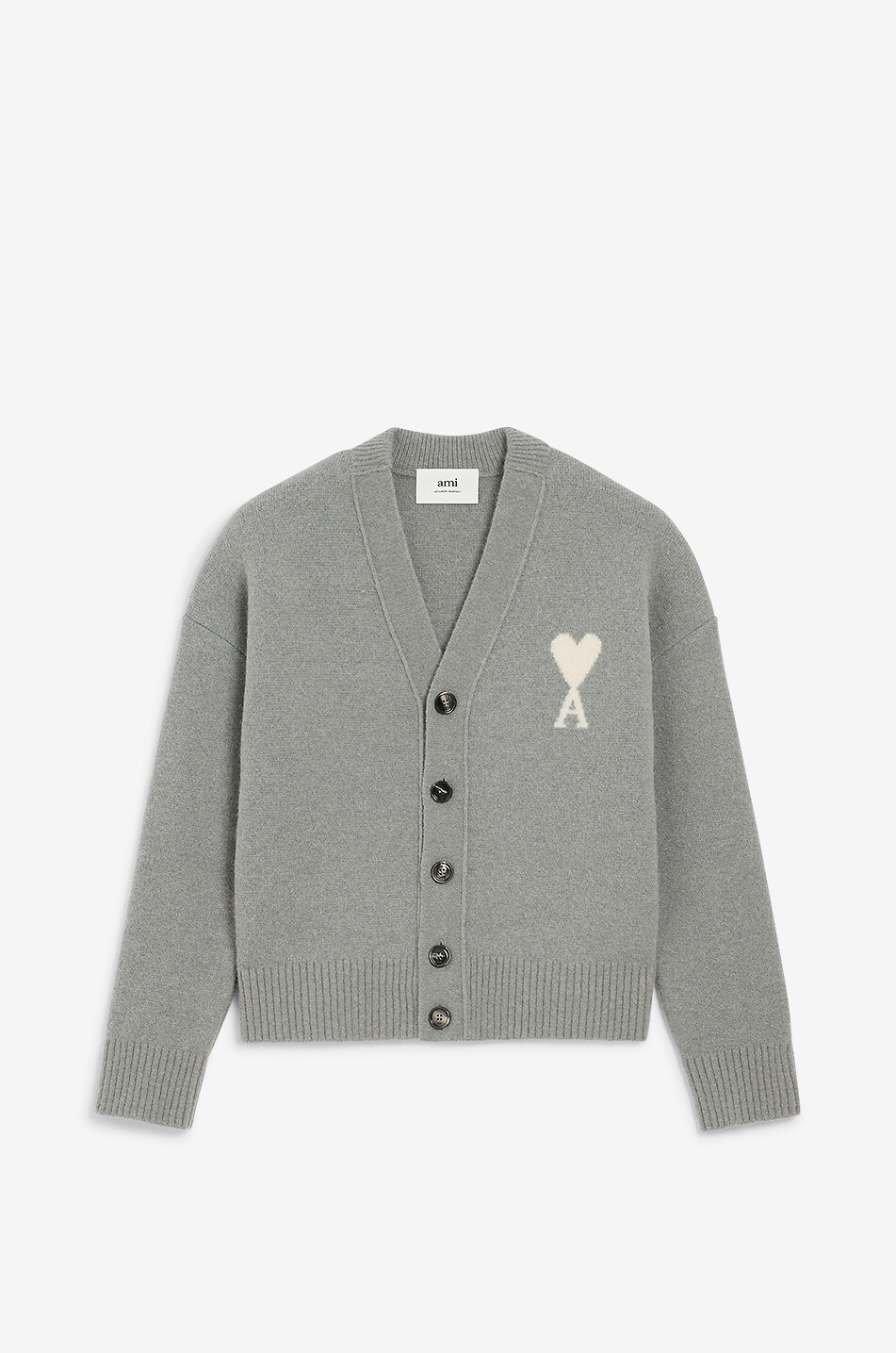 AMI Ami de Coeur alpaca cardigan Women LIGHT GREY 1