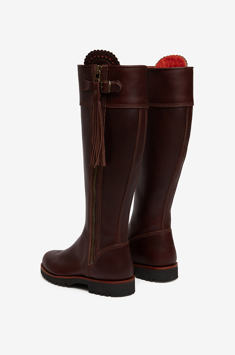 PENELOPE CHILVERS Leather boots with tassel and strap Women DARK BROWN 2