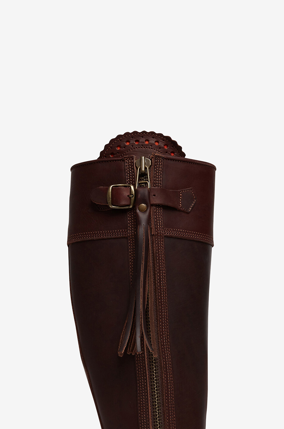 PENELOPE CHILVERS Leather boots with tassel and strap Women DARK BROWN 5