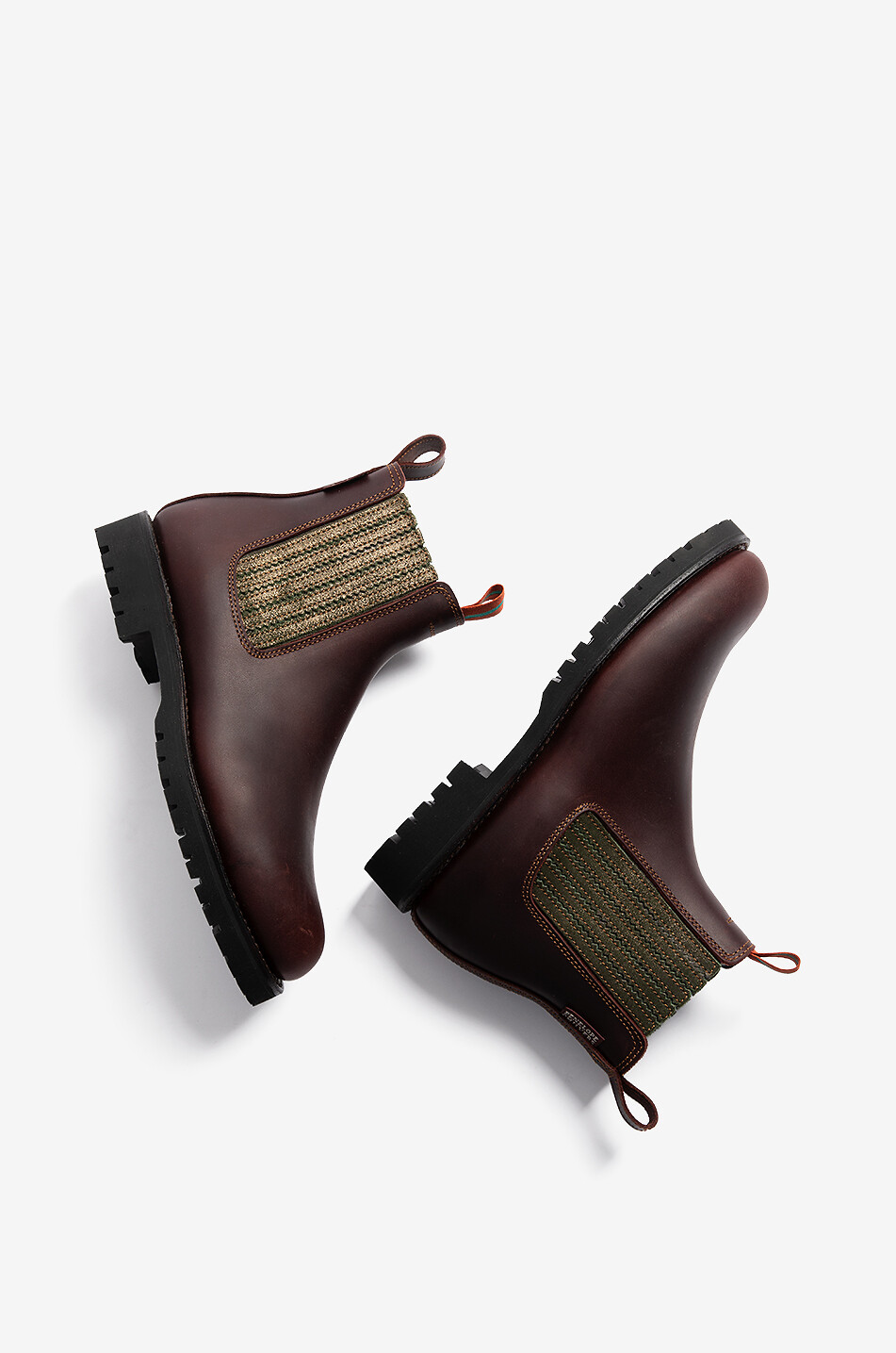 PENELOPE CHILVERS Bottines chelsea en cuir et laine Oscar Femme KAKI 4