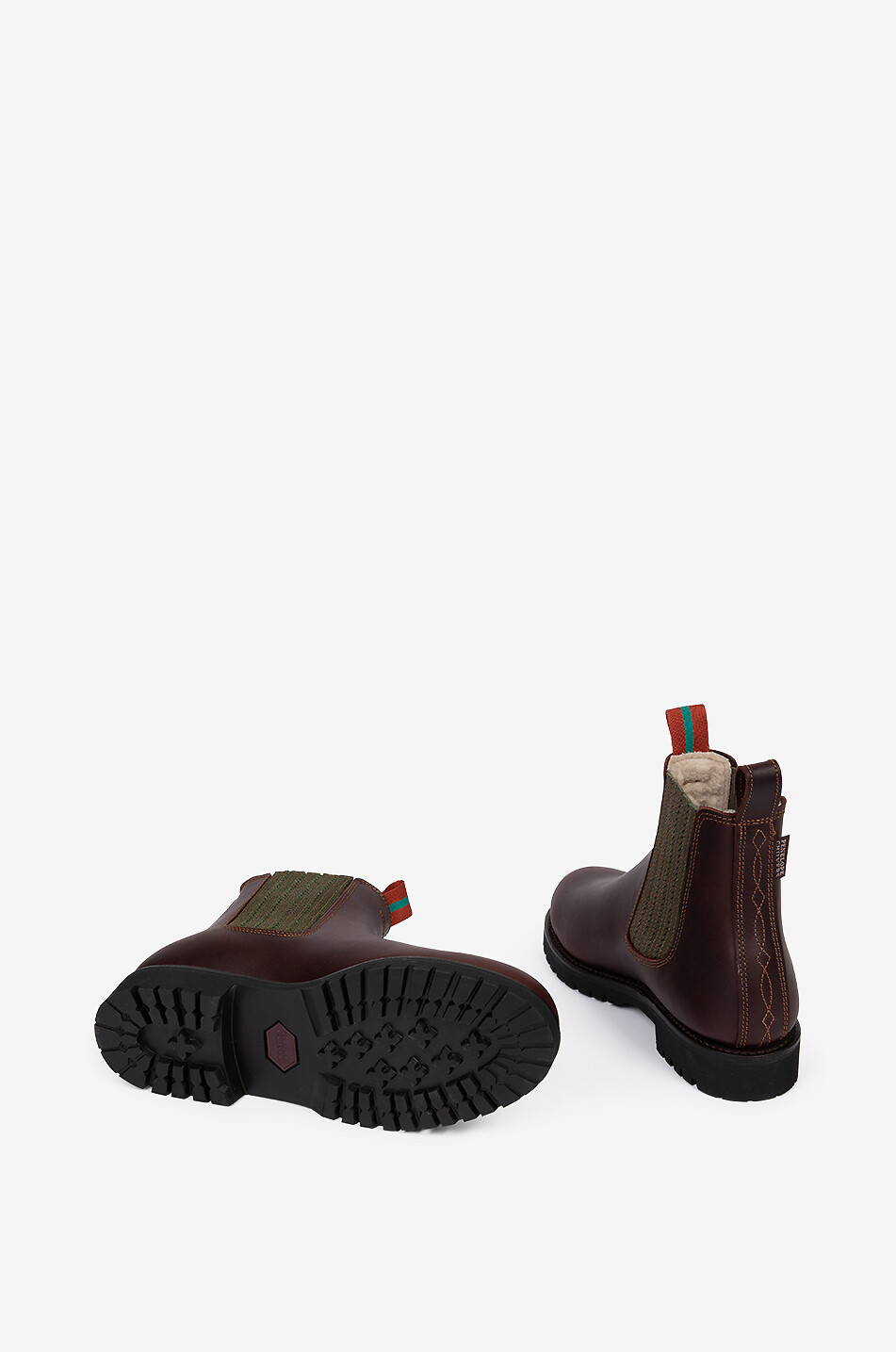 PENELOPE CHILVERS Bottines chelsea en cuir et laine Oscar Femme KAKI 5