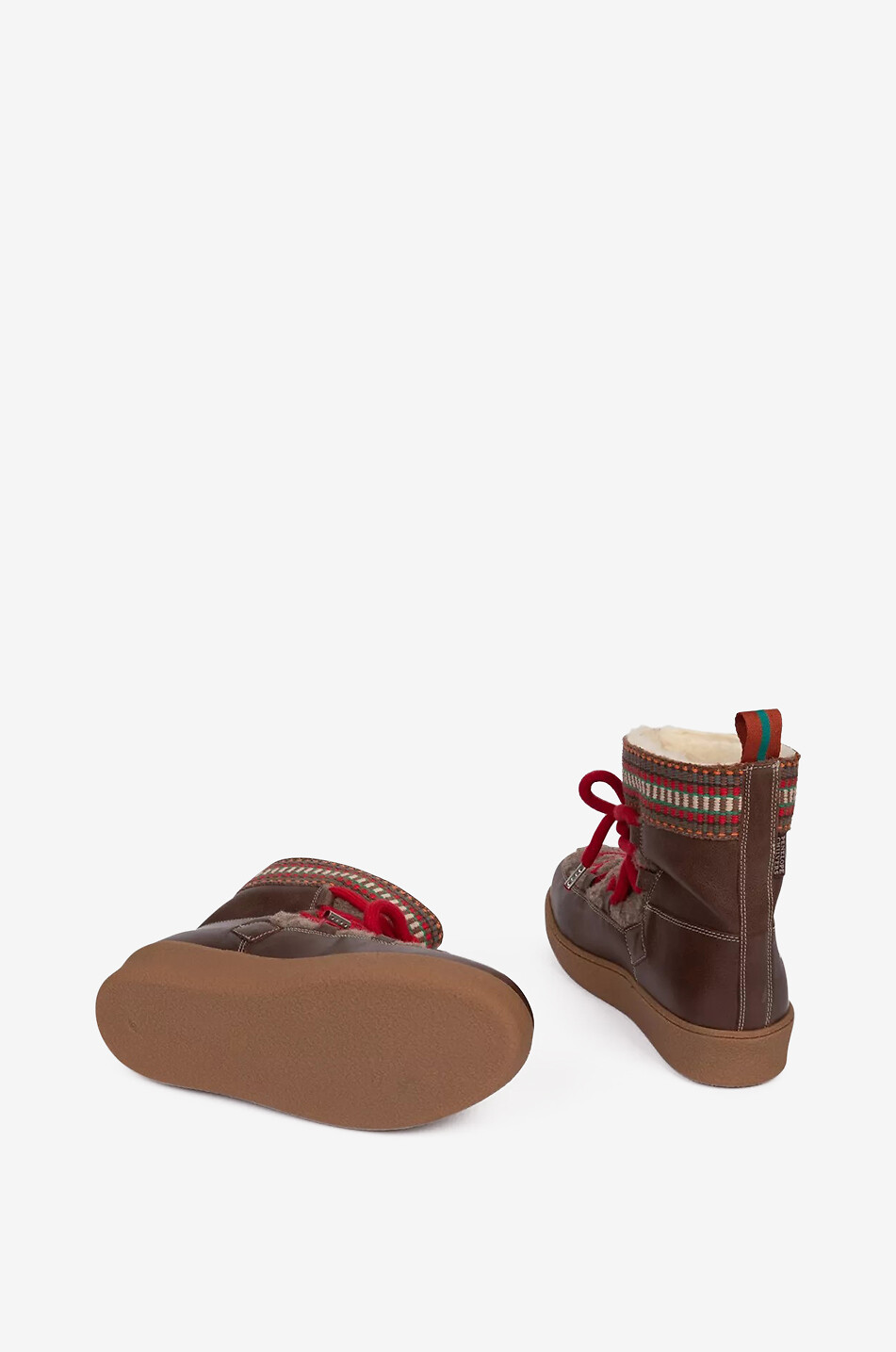 PENELOPE CHILVERS Bestickte flache Schnürstiefeletten aus Leder Cosmos Damen DUNKELBRAUN 3