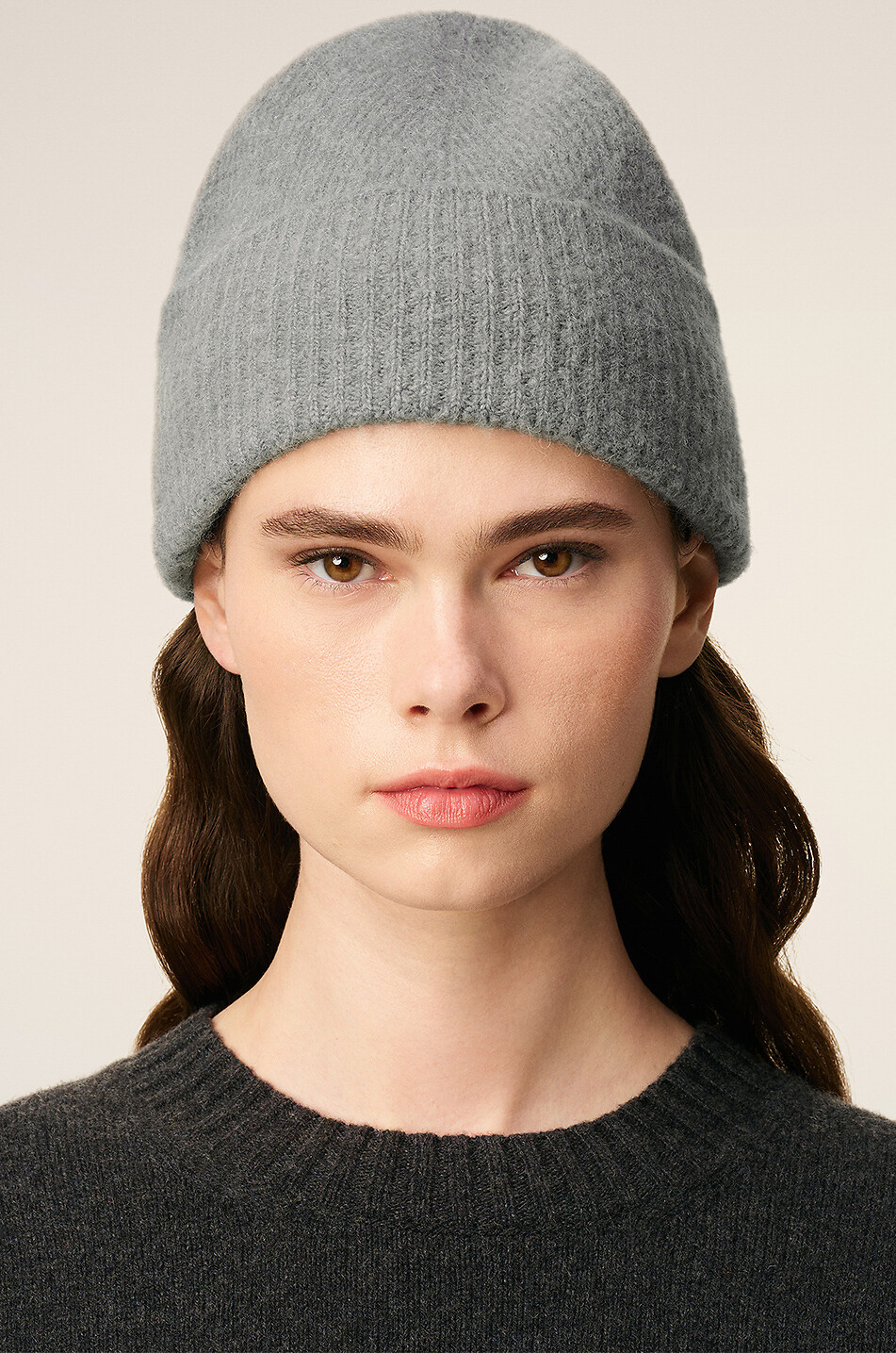 AMI Ami de Cœur alpaca blend beanie Women LIGHT GREY 3