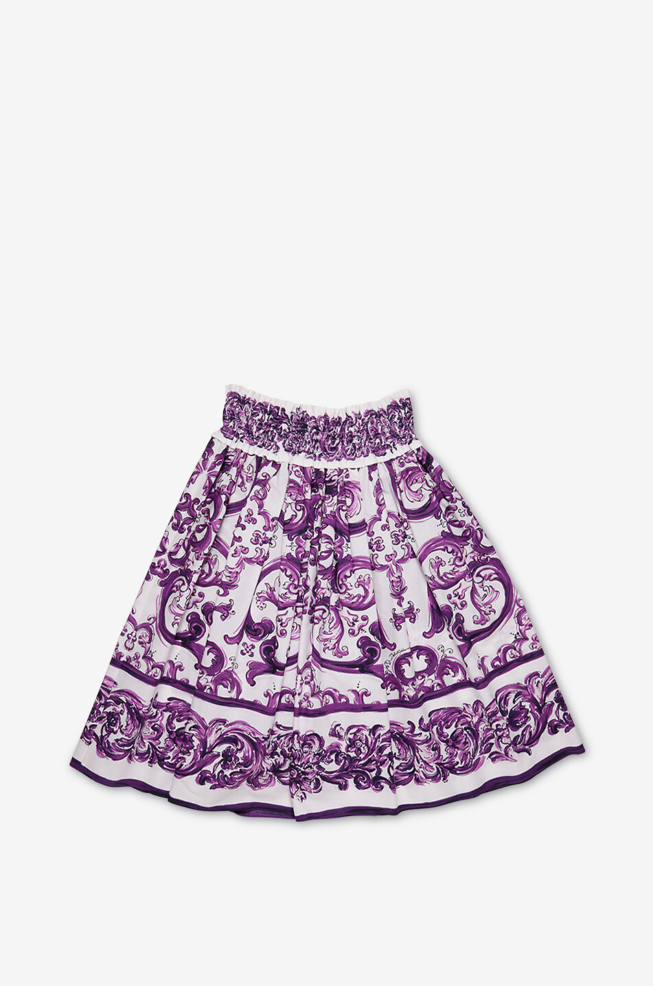 DOLCE & GABBANA Jupe midi en popeline fille Majolica Fille VIOLET 1