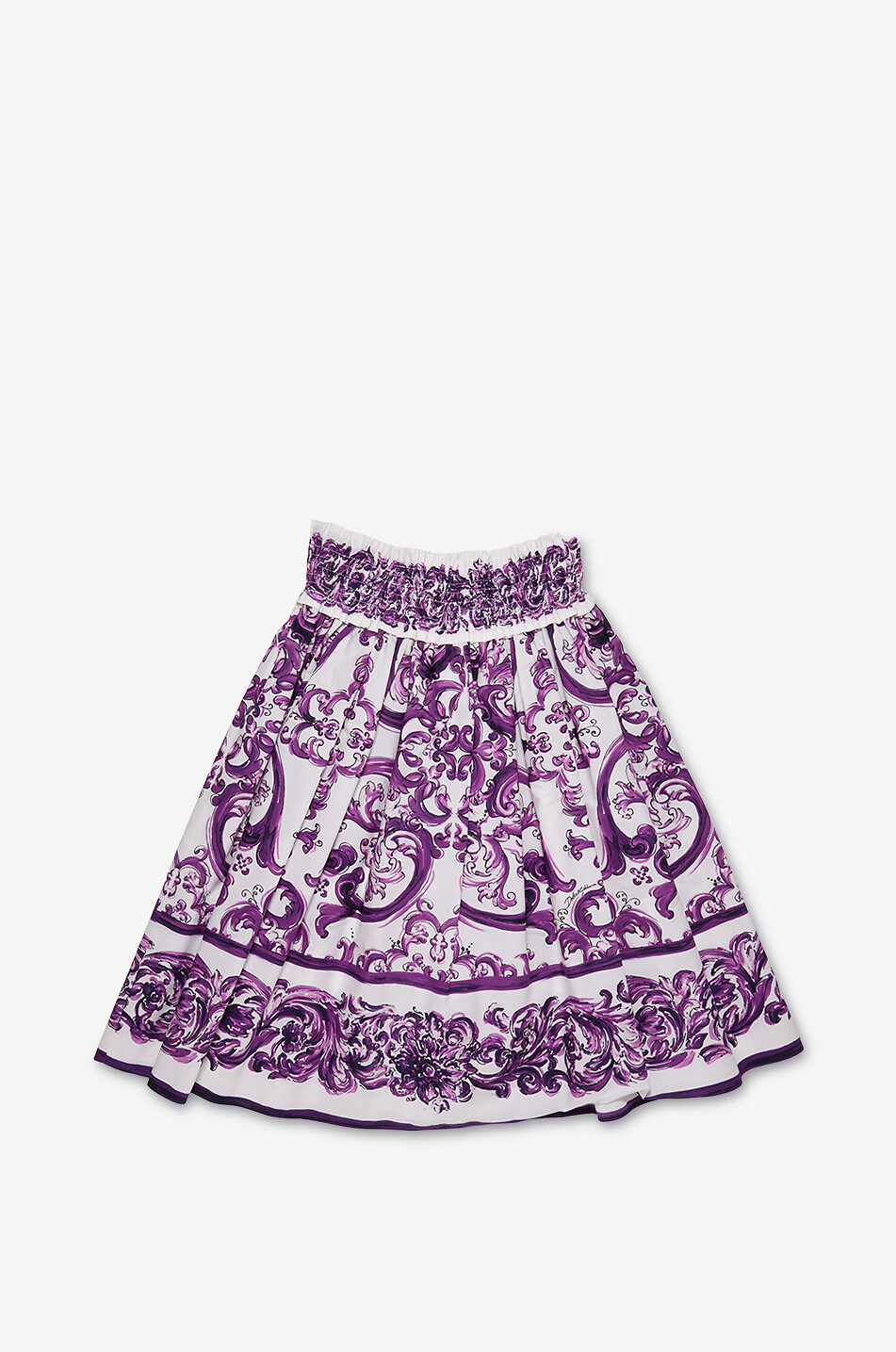 DOLCE & GABBANA Jupe midi en popeline fille Majolica Fille VIOLET 2