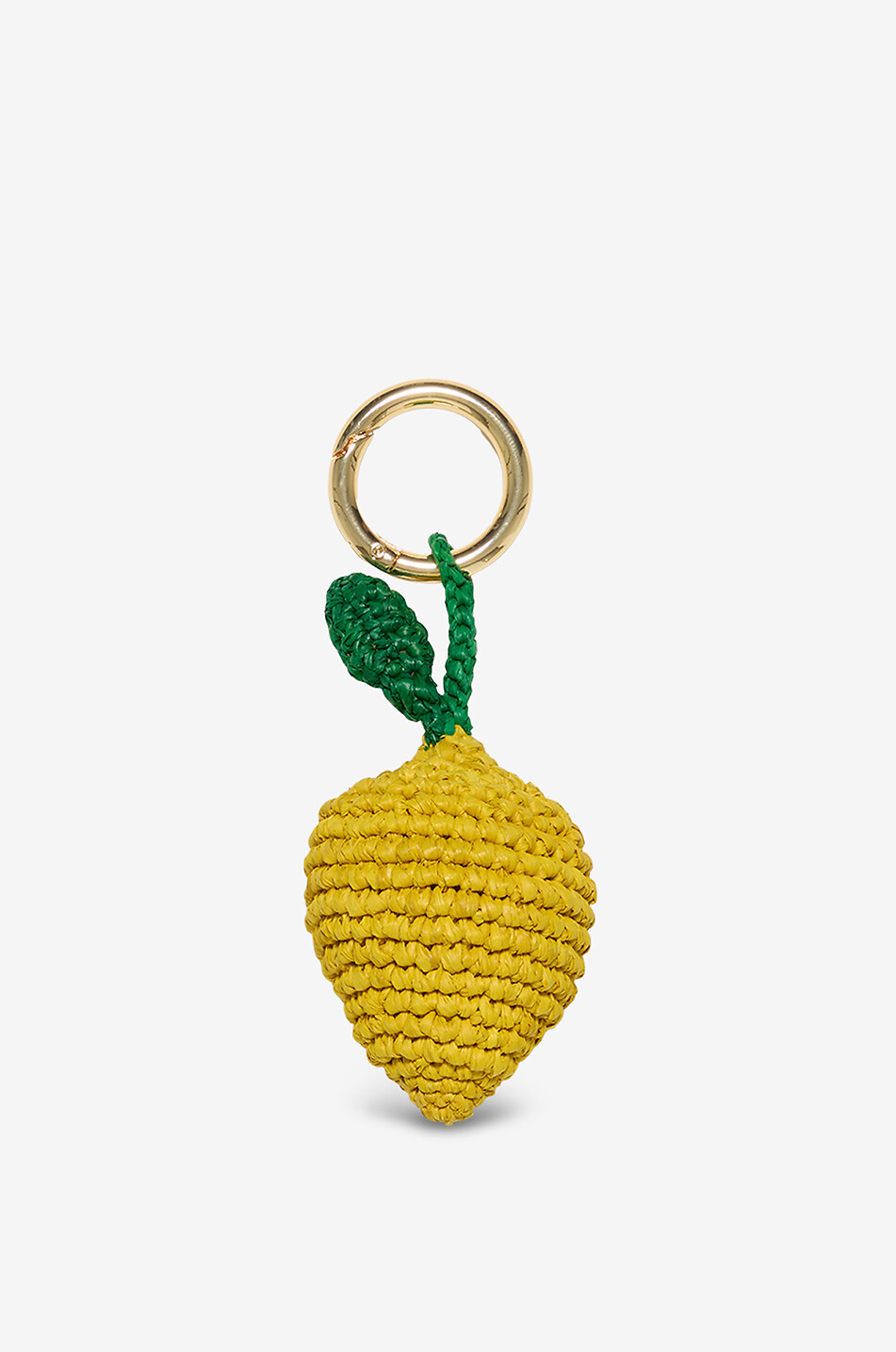 Citron crochet raffia key ring