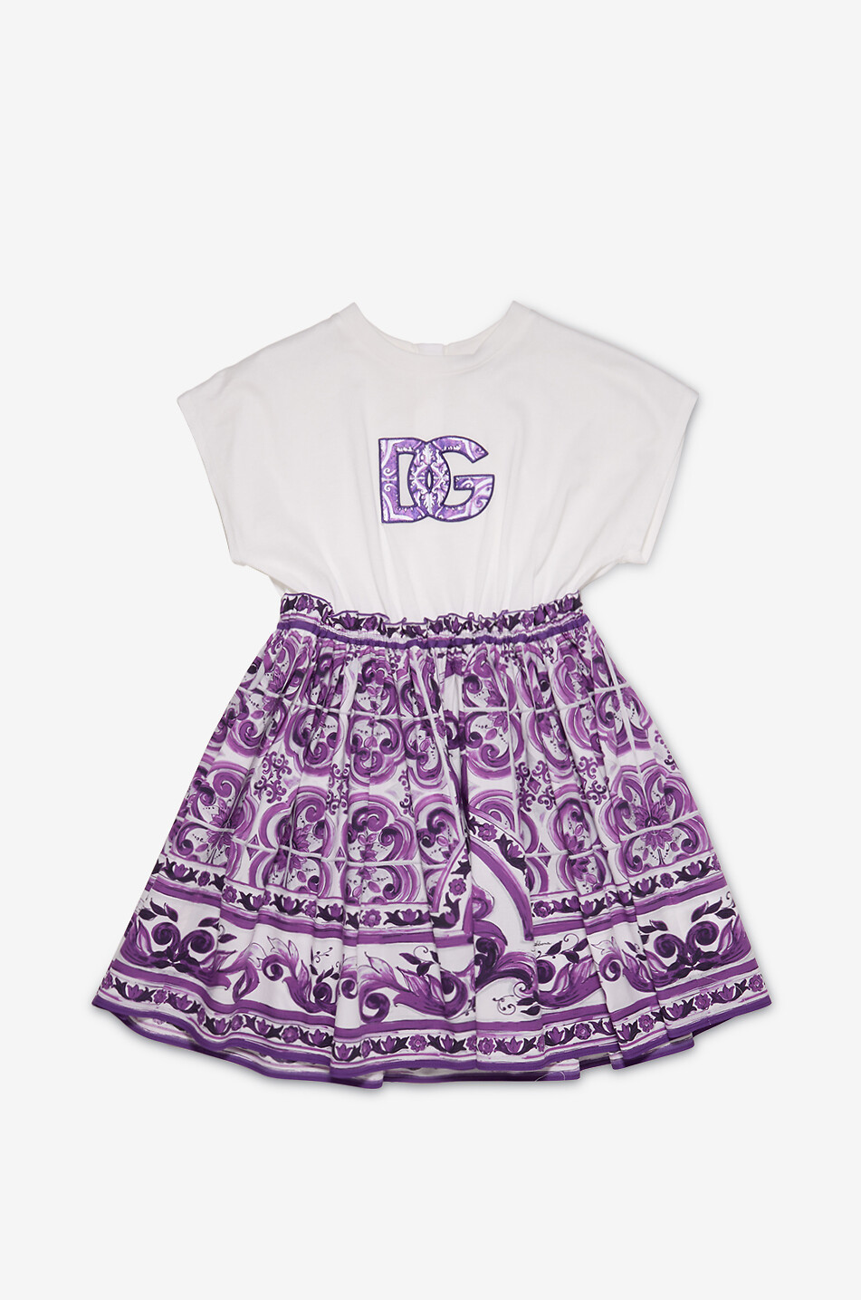 Majolica girls' mixed-material short dress