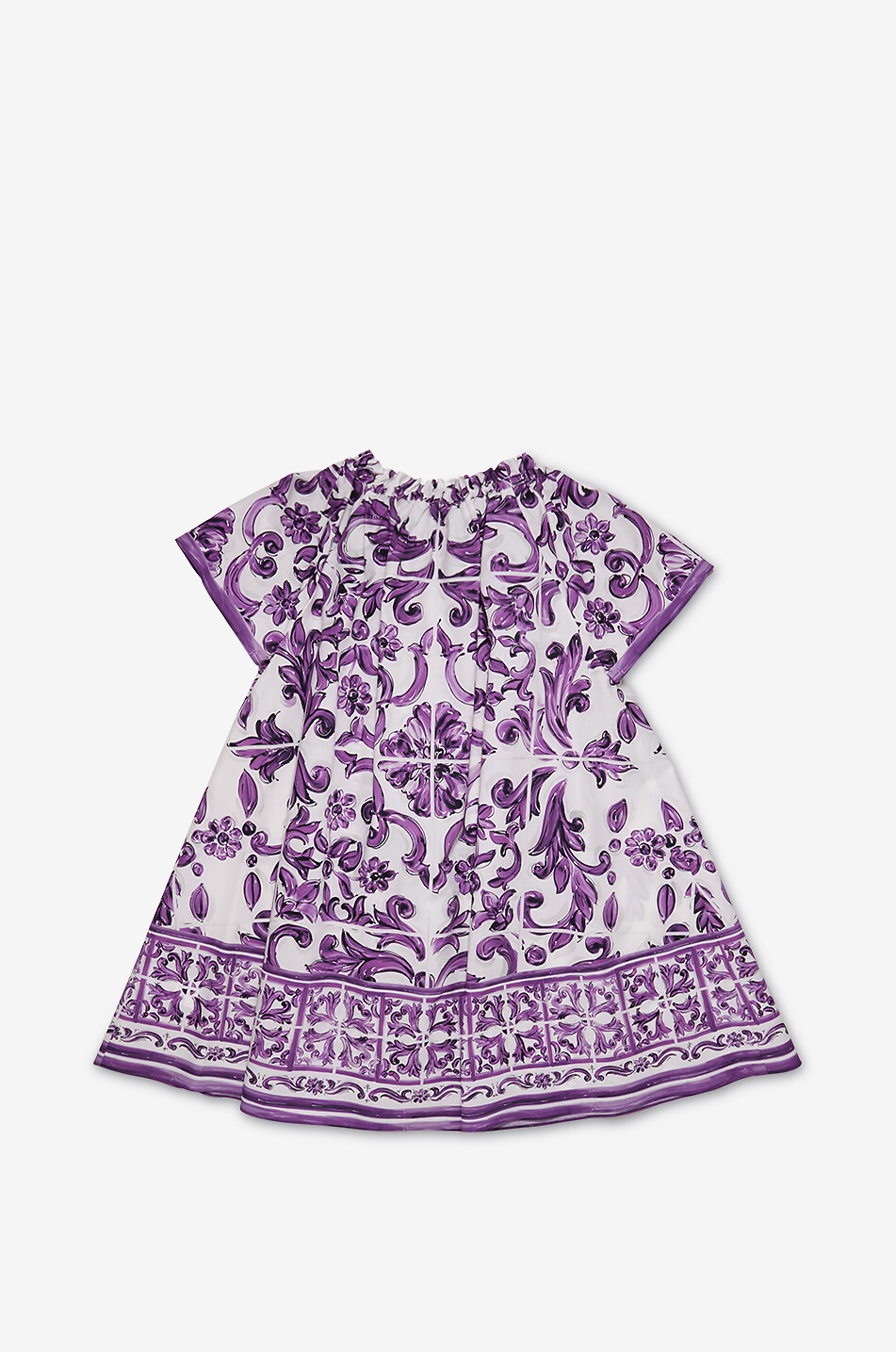 Robe trapèze courte en popeline fille Majolica DOLCE GABBANA