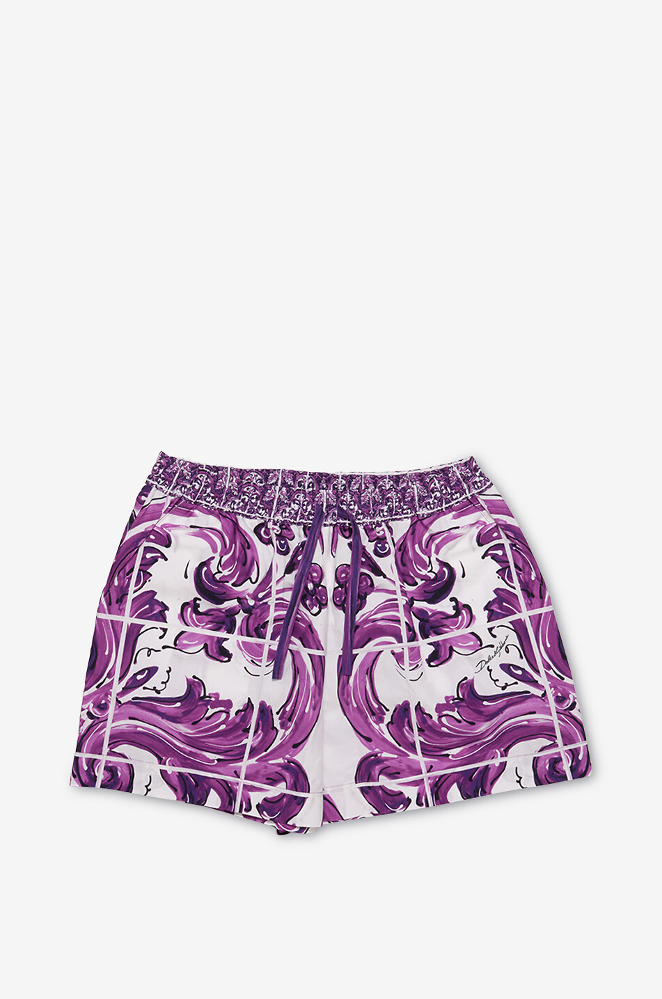 DOLCE & GABBANA Majolica girls' poplin shorts Girl PURPLE 1