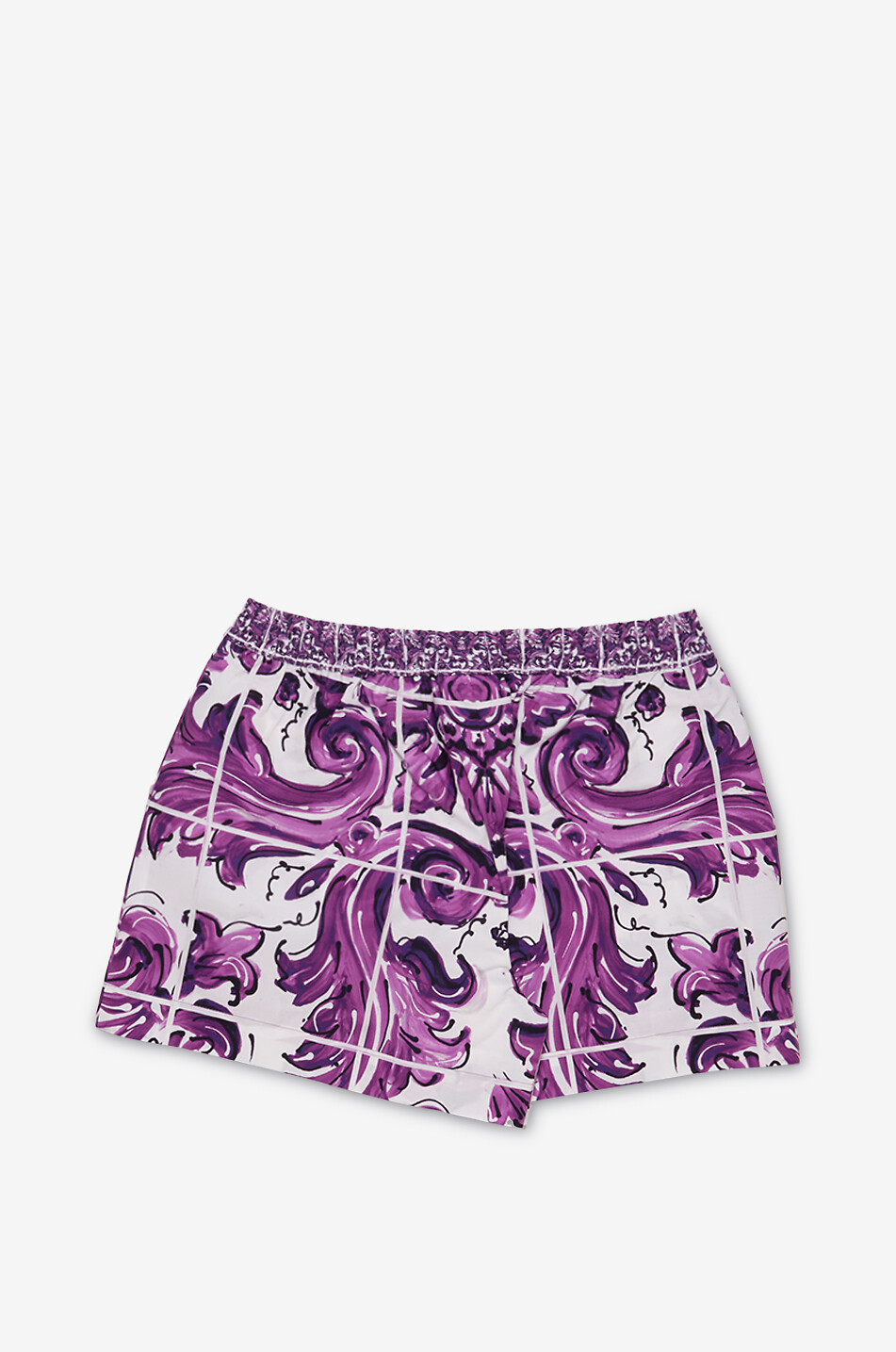 DOLCE & GABBANA Majolica girls' poplin shorts Girl PURPLE 2