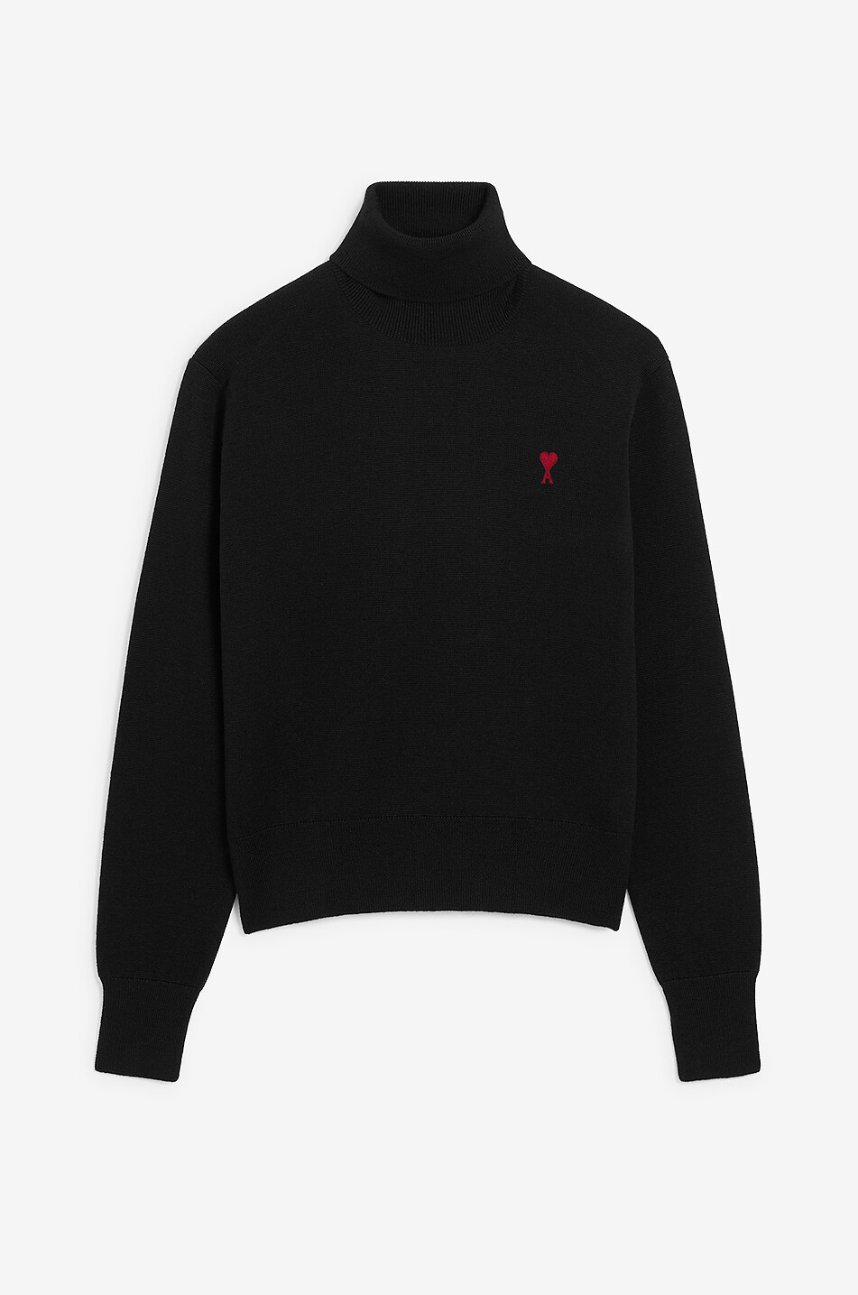AMI Pull en laine mérinos à col roulé Homme NOIR 1