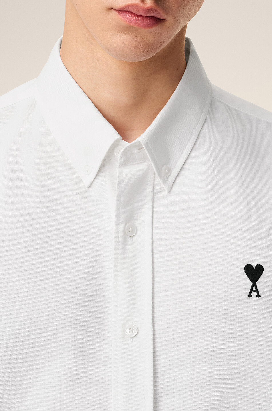 AMI Hemd aus Oxford-Baumwolljersey Herren WEISS 2