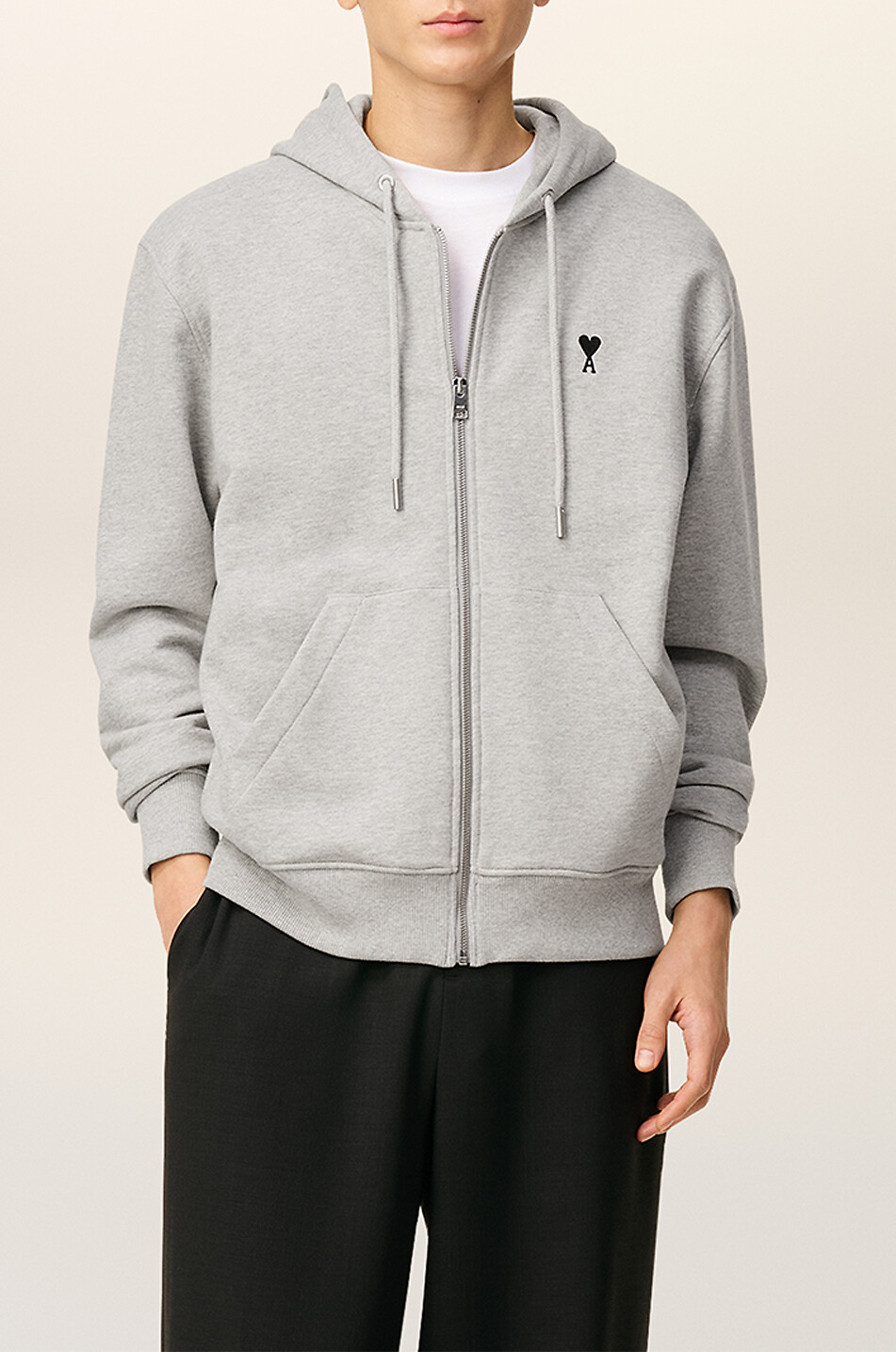 AMI Ami de cœur hooded full-zip sweatshirt Men GREY 2