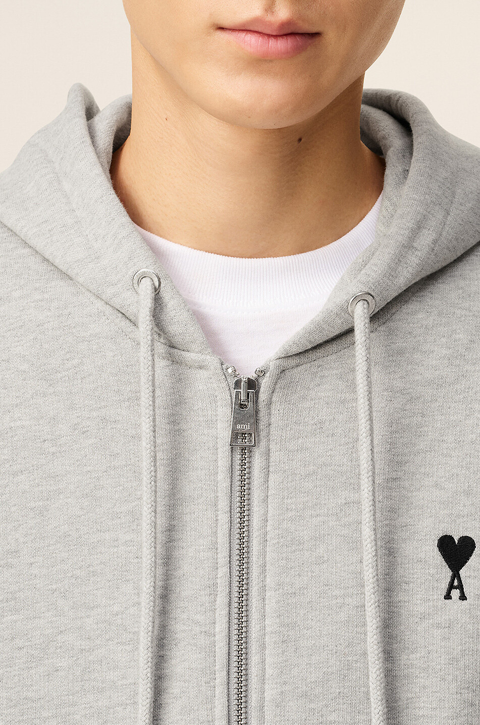 AMI Ami de cœur hooded full-zip sweatshirt Men GREY 5