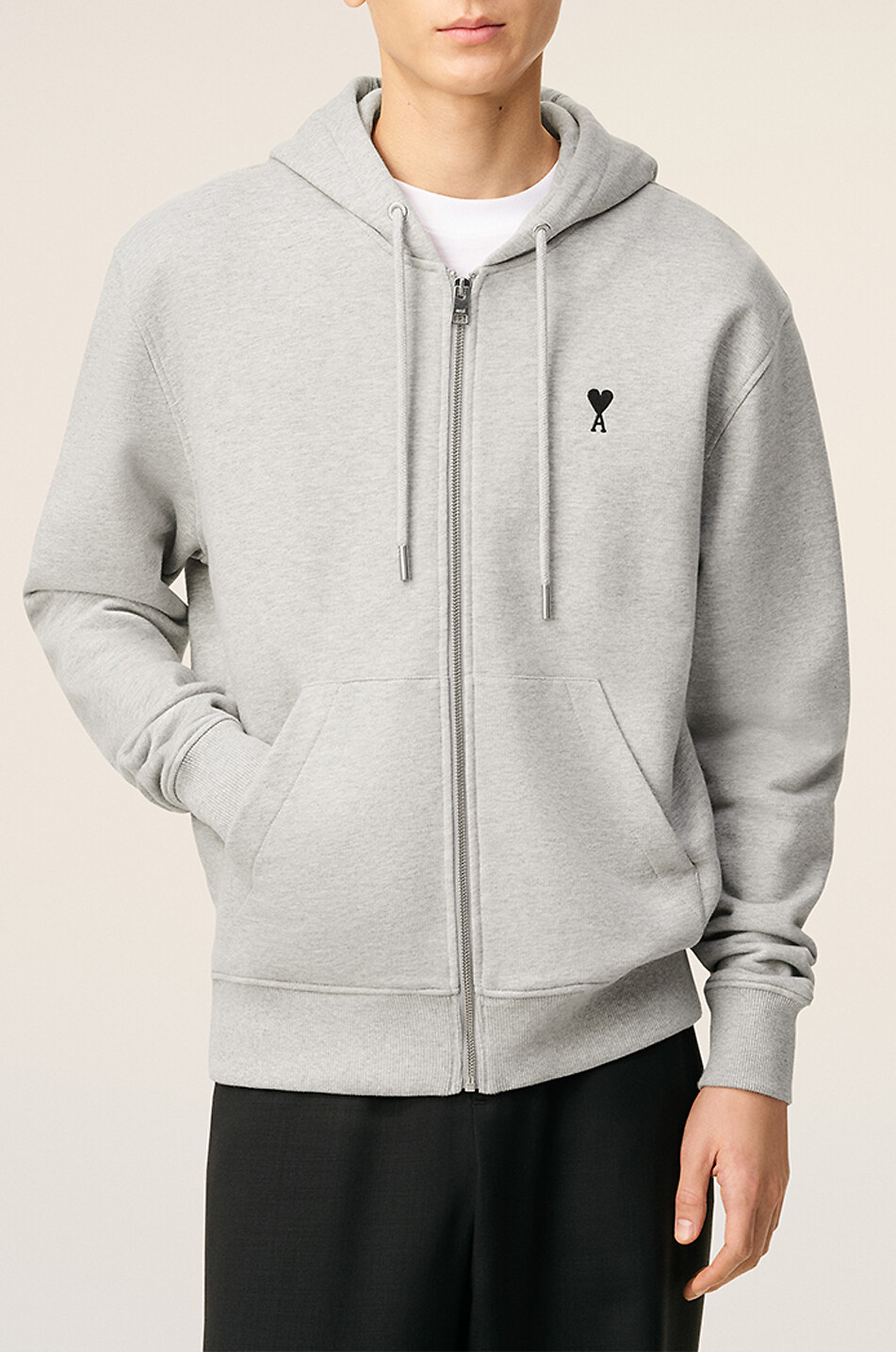AMI Ami de cœur hooded full-zip sweatshirt Men GREY 6