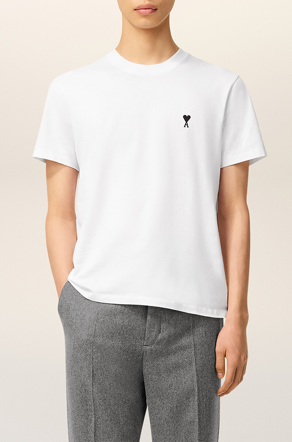 AMI Jersey t-shirt with logo Men WHITE 2