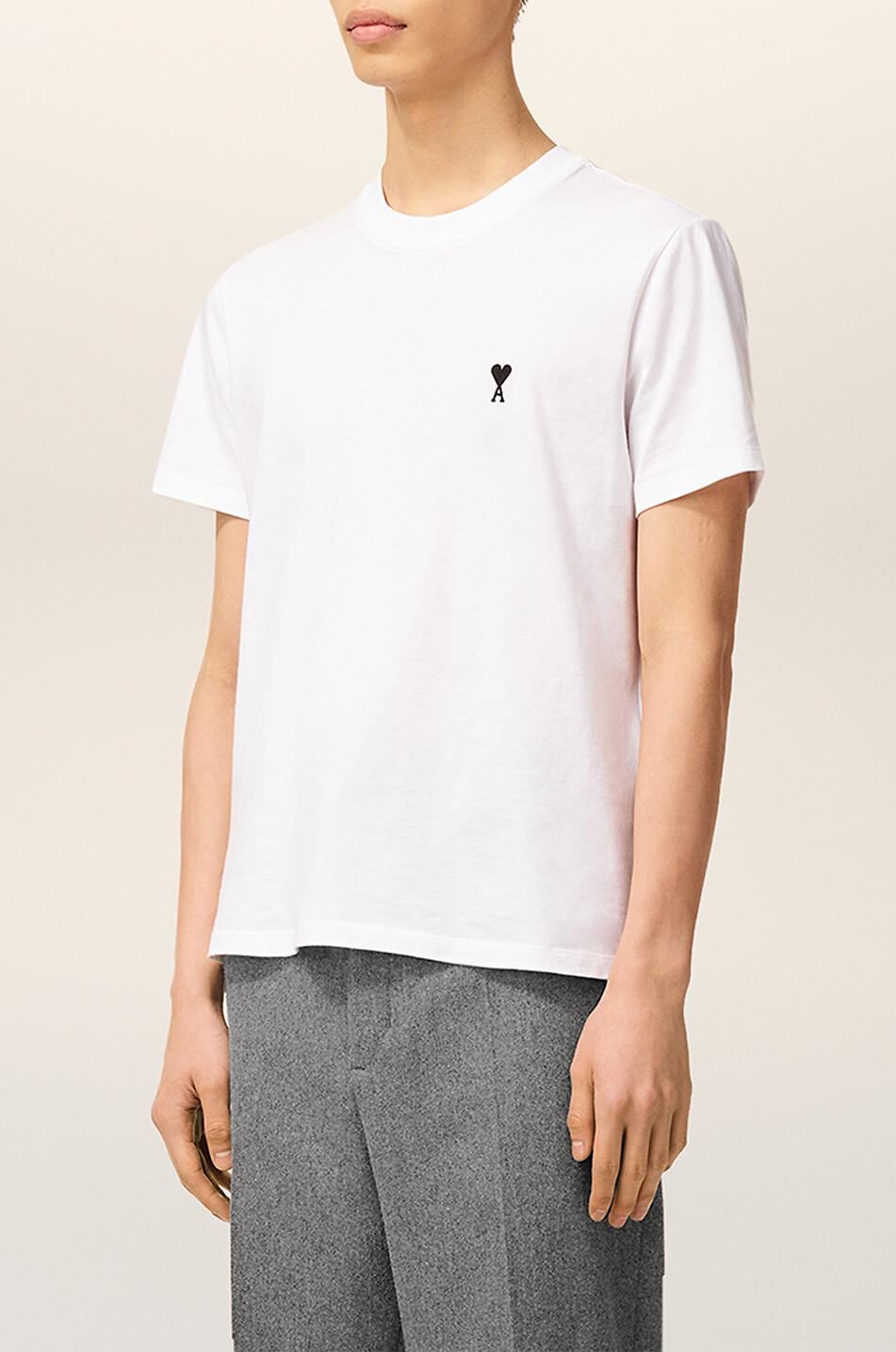 AMI Jersey t-shirt with logo Men WHITE 4