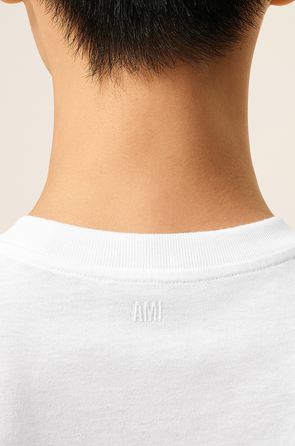 AMI Jersey t-shirt with logo Men WHITE 5