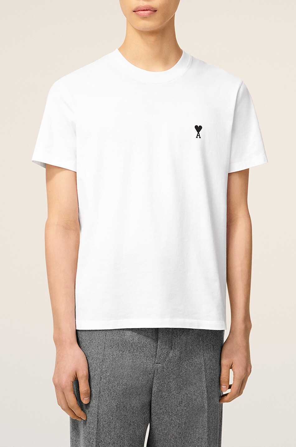 AMI Jersey t-shirt with logo Men WHITE 6